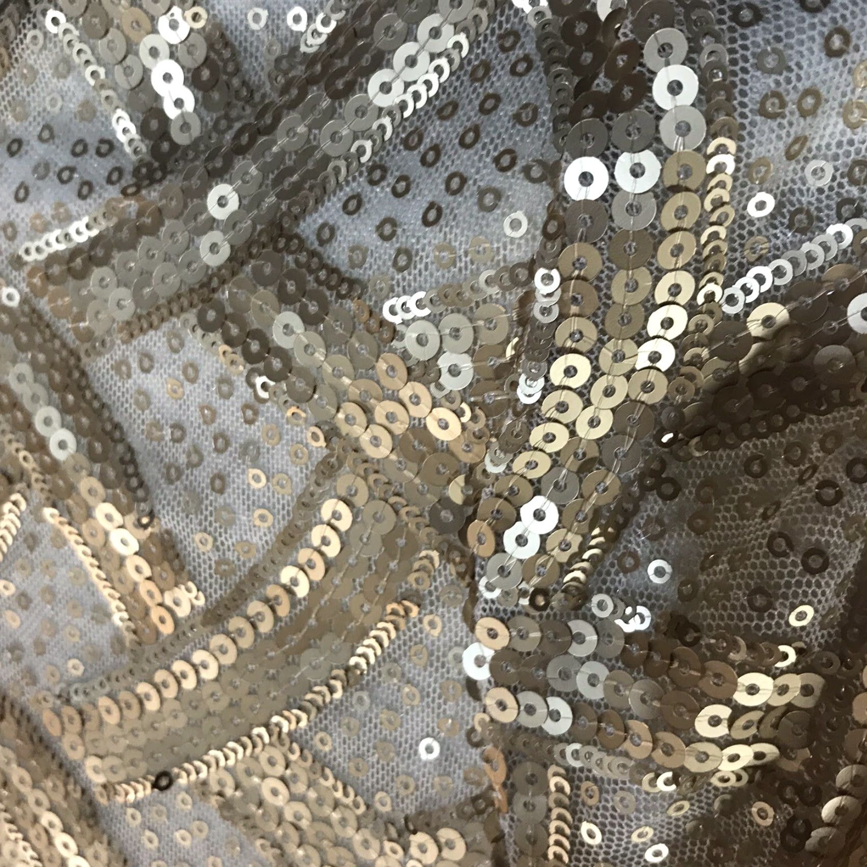 Vintage As You Wish Gold/Wht Sequin Covered 3/4 Sleeve Formal Dress Womens Size M Size M / US 6-8 / IT 42-44 - 4 Thumbnail