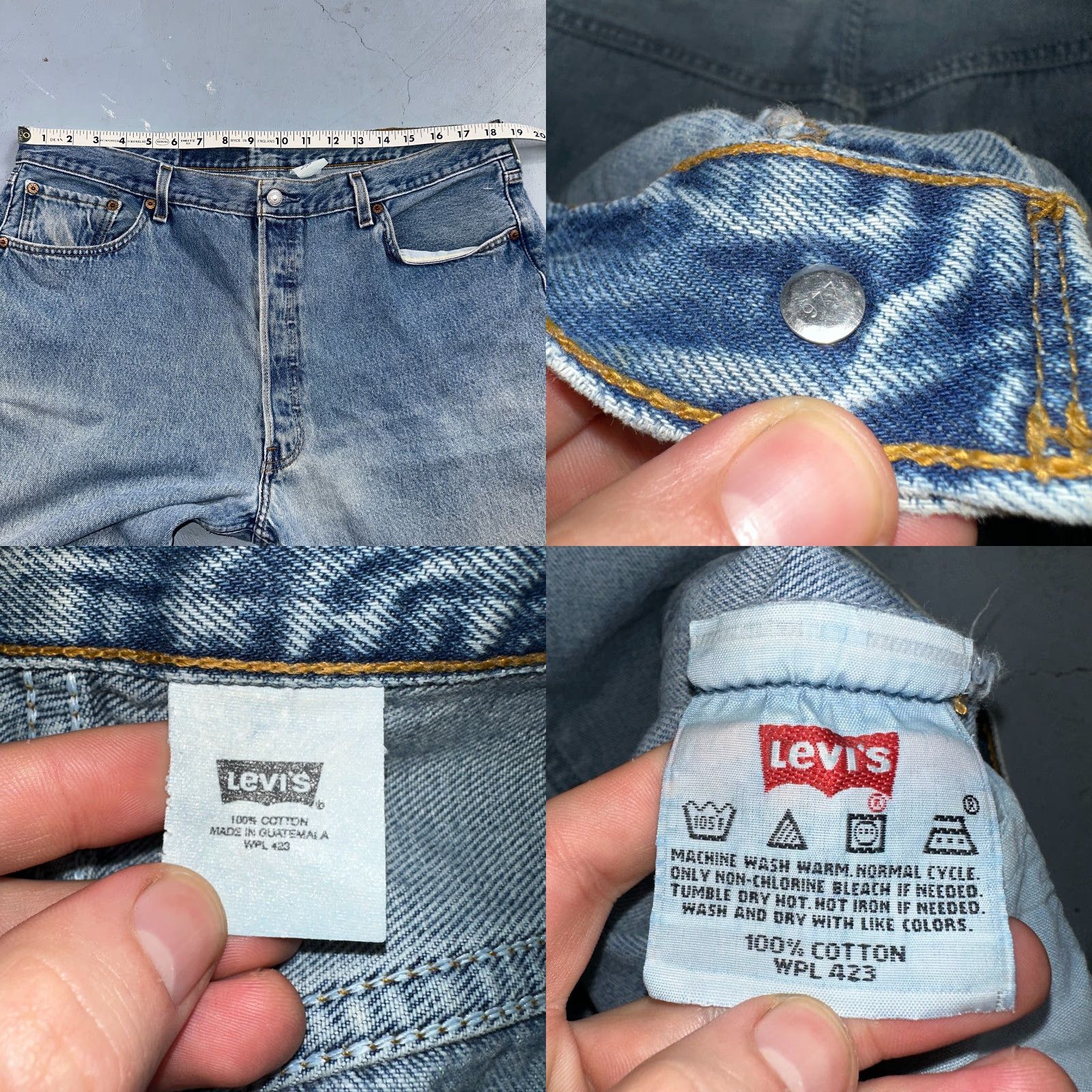 Levi's VINTAGE Levi's 501 Jeans Men 40x32 Light Wash Blue Straight 90s 80s 90s Size US 40 / EU 56 - 8 Thumbnail