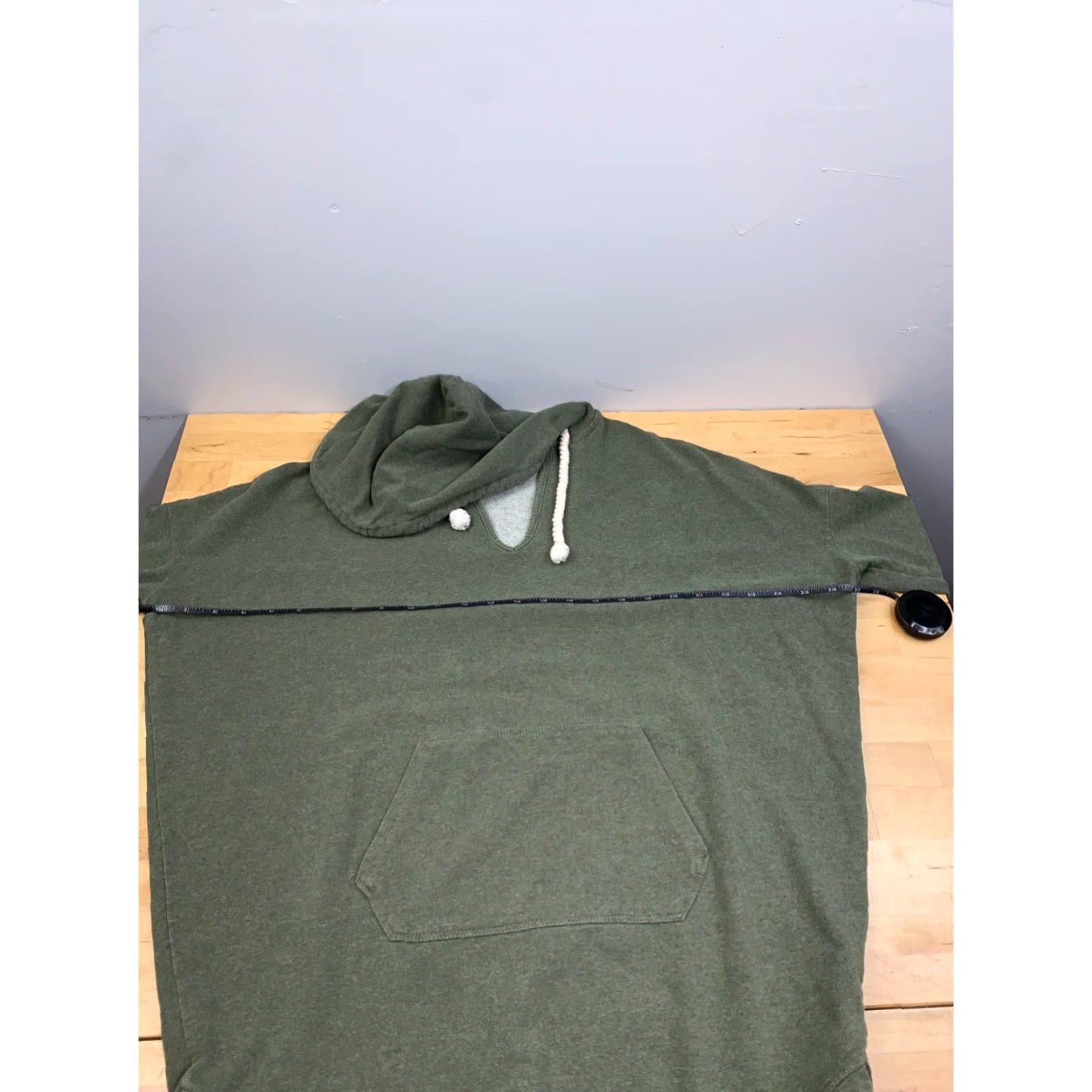 Vintage Marina Luna Pullover Hoodie Womens M Olive Green Short Sleeve Loose #9066 Size M / US 6-8 / IT 42-44 - 5 Thumbnail