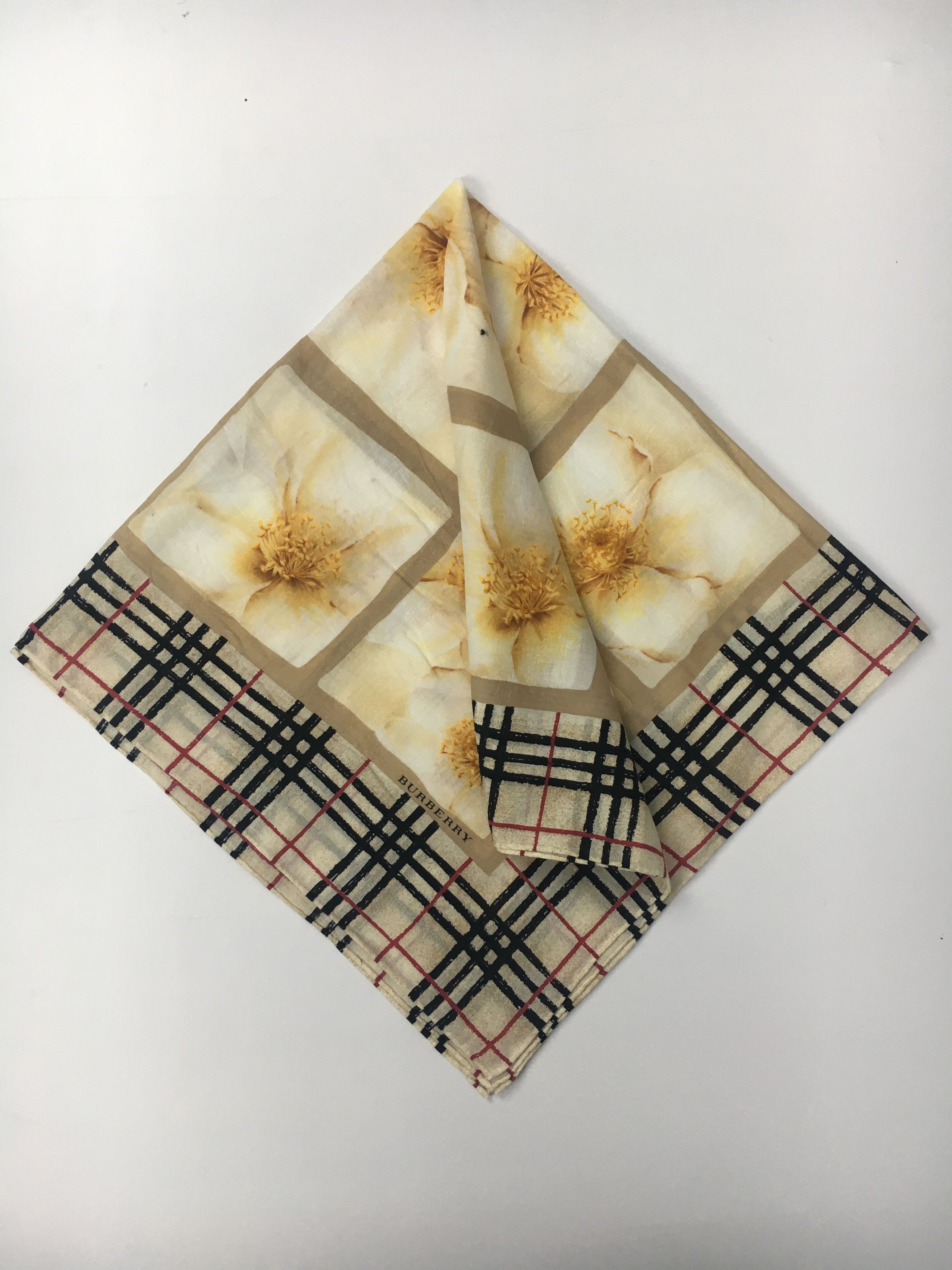 Burberry Burberry Novacheck Floral Handkerchief / Bandana - HKC0004 Size ONE SIZE - 2 Thumbnail