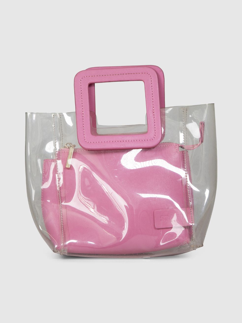 Staud Pink Leather & PVC Mini Shirley Handbag Size ONE SIZE - 1 Thumbnail