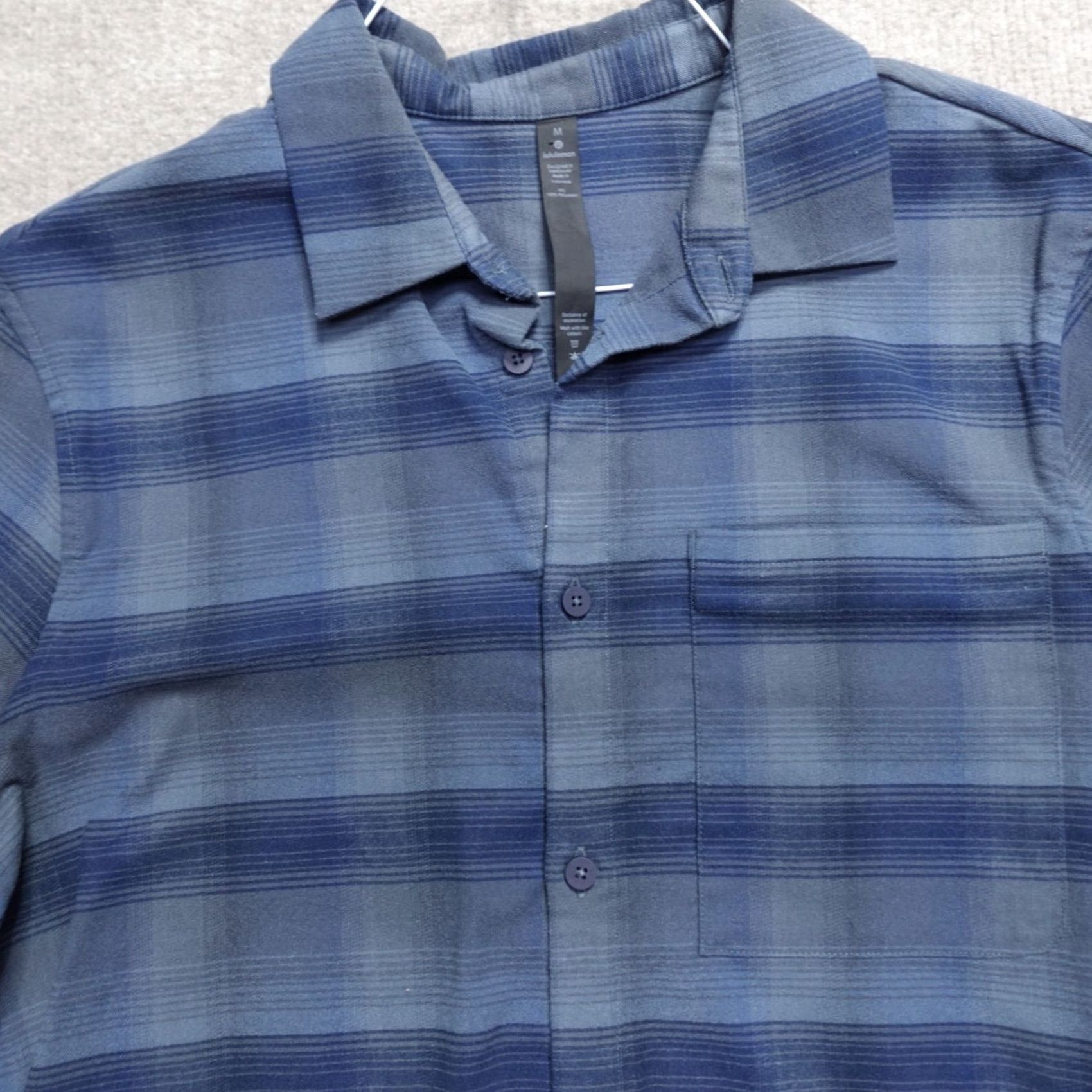 Lululemon Lululemon Shirt M Button-Up Long Sleeve Plaid Flannel Blue Gray Performance Stretch Mens Size US M / EU 48-50 / 2 - 2 Thumbnail