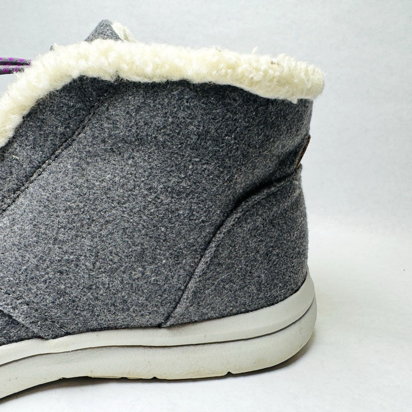 Vintage Ryka Everest Ankle Boots Womens Size 10 M Gray Faux Shearling Lined Lightweight Slip On Size US 10 / IT 40 - 2 Thumbnail