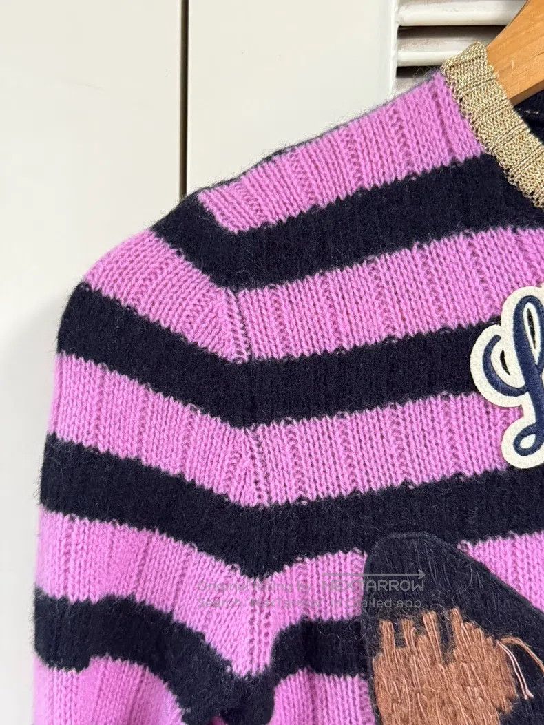 Gucci Gucci Pink striped cat embroidered sweater Size XS / US 0-2 / IT 36-38 - 5 Thumbnail