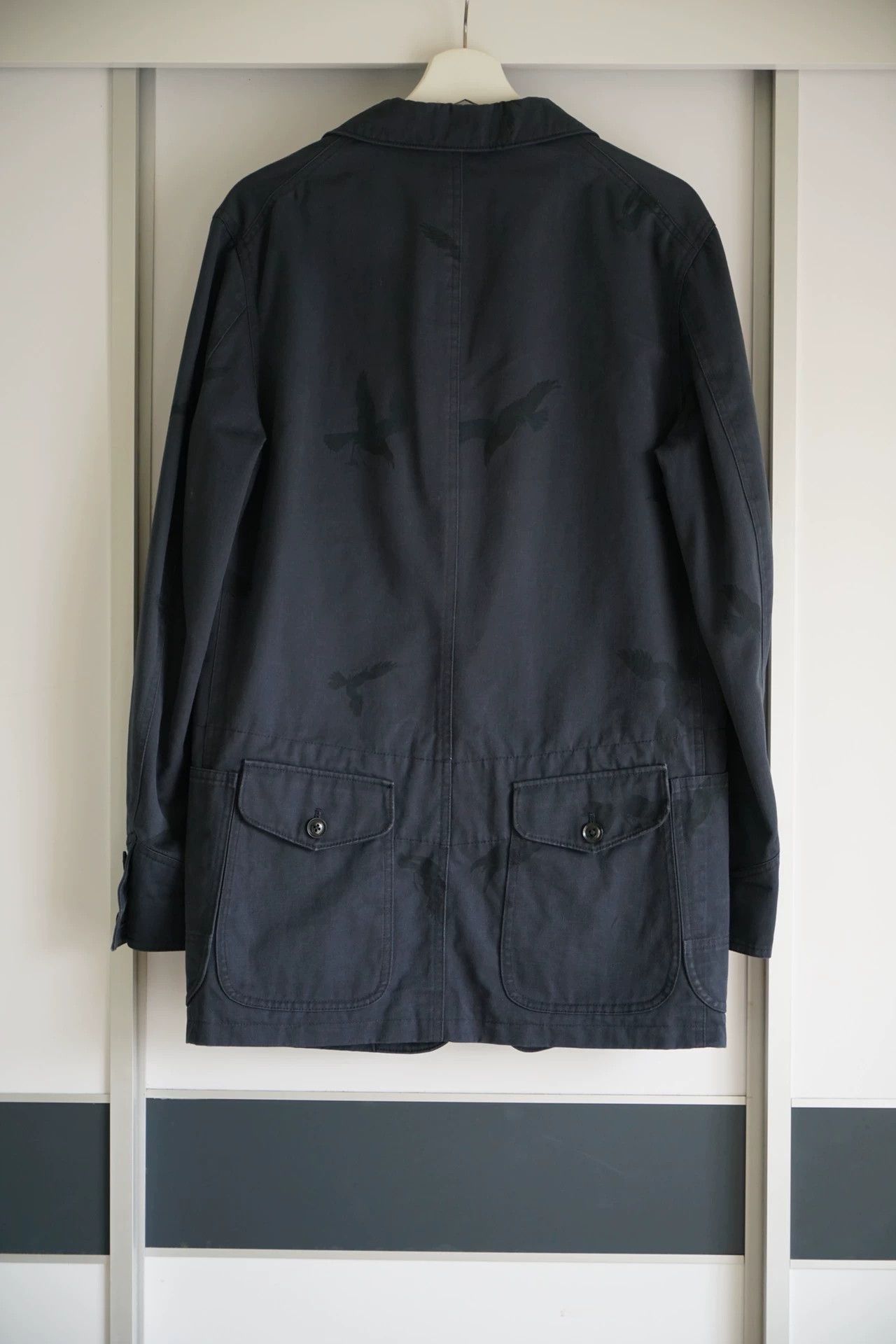 Yohji Yamamoto Yohji Yamamoto 11AW Full Crow Print Cotton Blazer Size US L / EU 52-54 / 3 - 2 Thumbnail