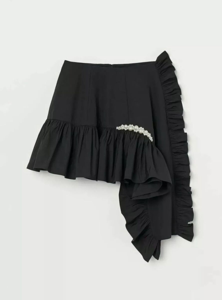 H&M Simone Rocha X H&M Women Asymmetric Pearl Skirt Size 30" / US 8 / IT 44 - 2 Thumbnail
