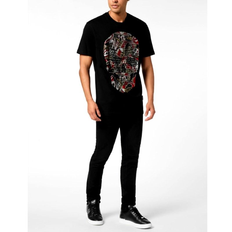 Philipp Plein Philipp Plein Men's Black Skull Stones Round Neck T-Shirt M Size US M / EU 48-50 / 2 - 11 Thumbnail