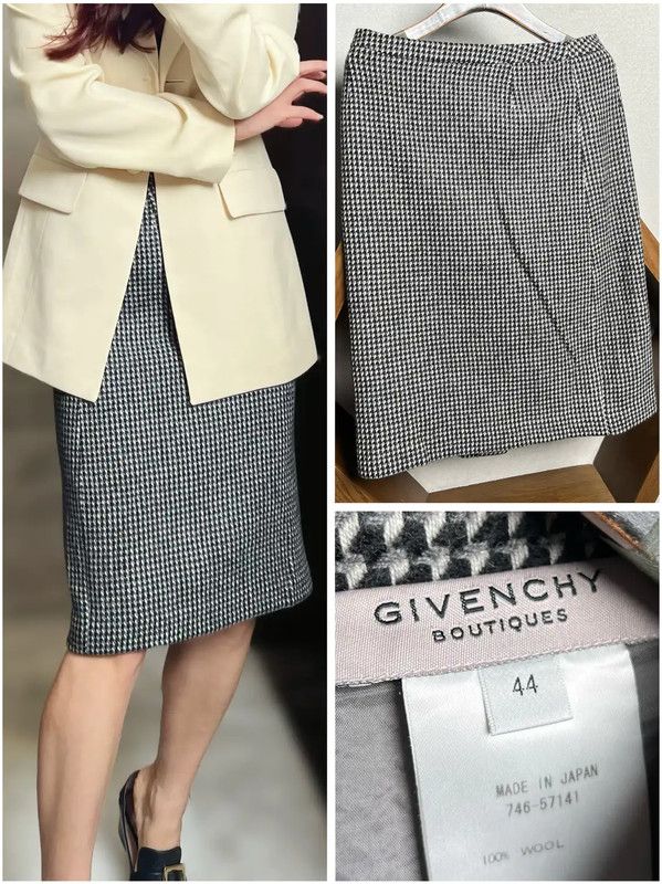 Givenchy Givenchy Color-Block Wool Midi Skirt 0089 Size 28" / US 6 / IT 42 - 1 Thumbnail