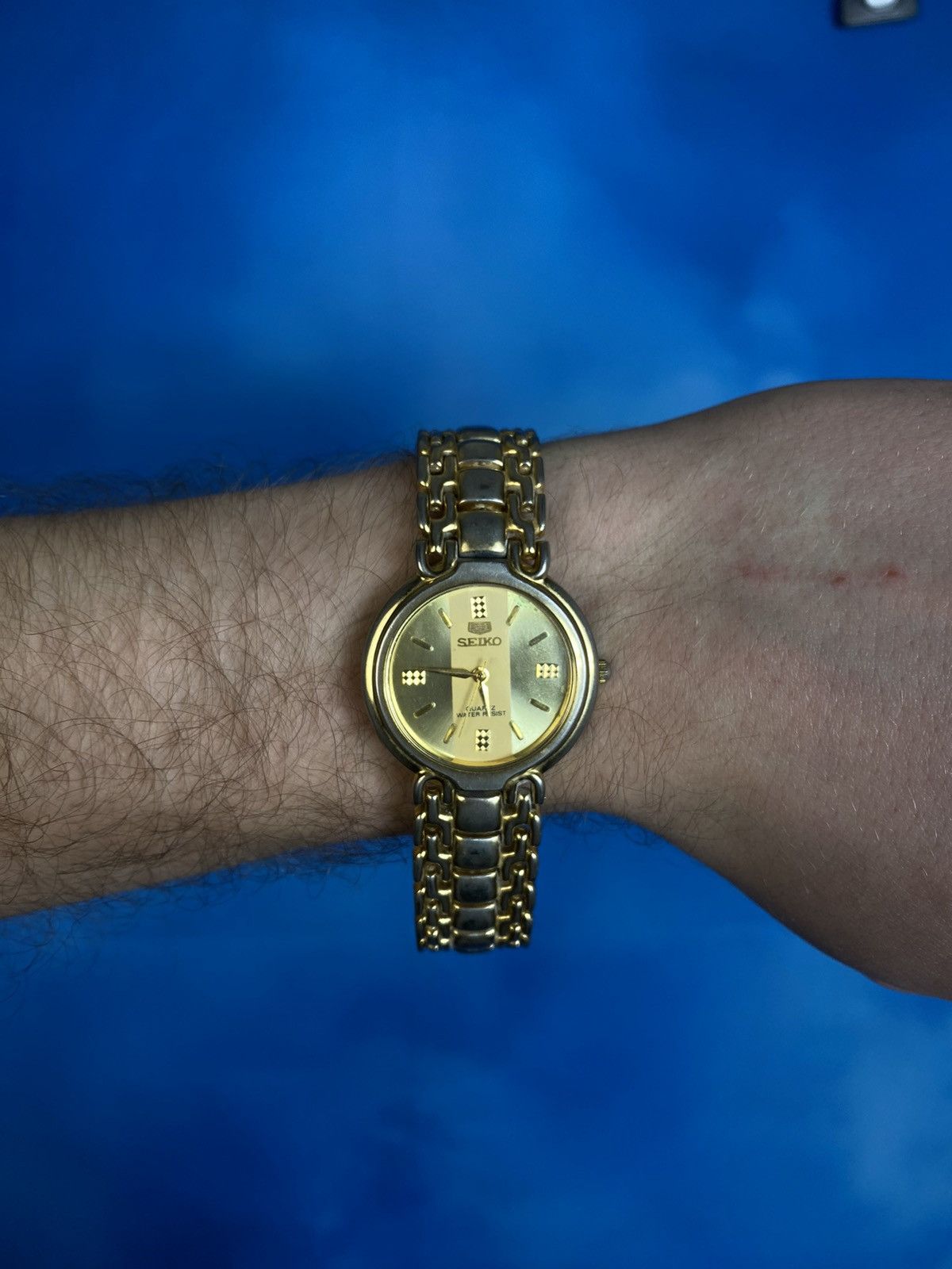 Japanese Brand × Seiko Seiko futuristic golden japannes vintage watches Size ONE SIZE - 5 Thumbnail