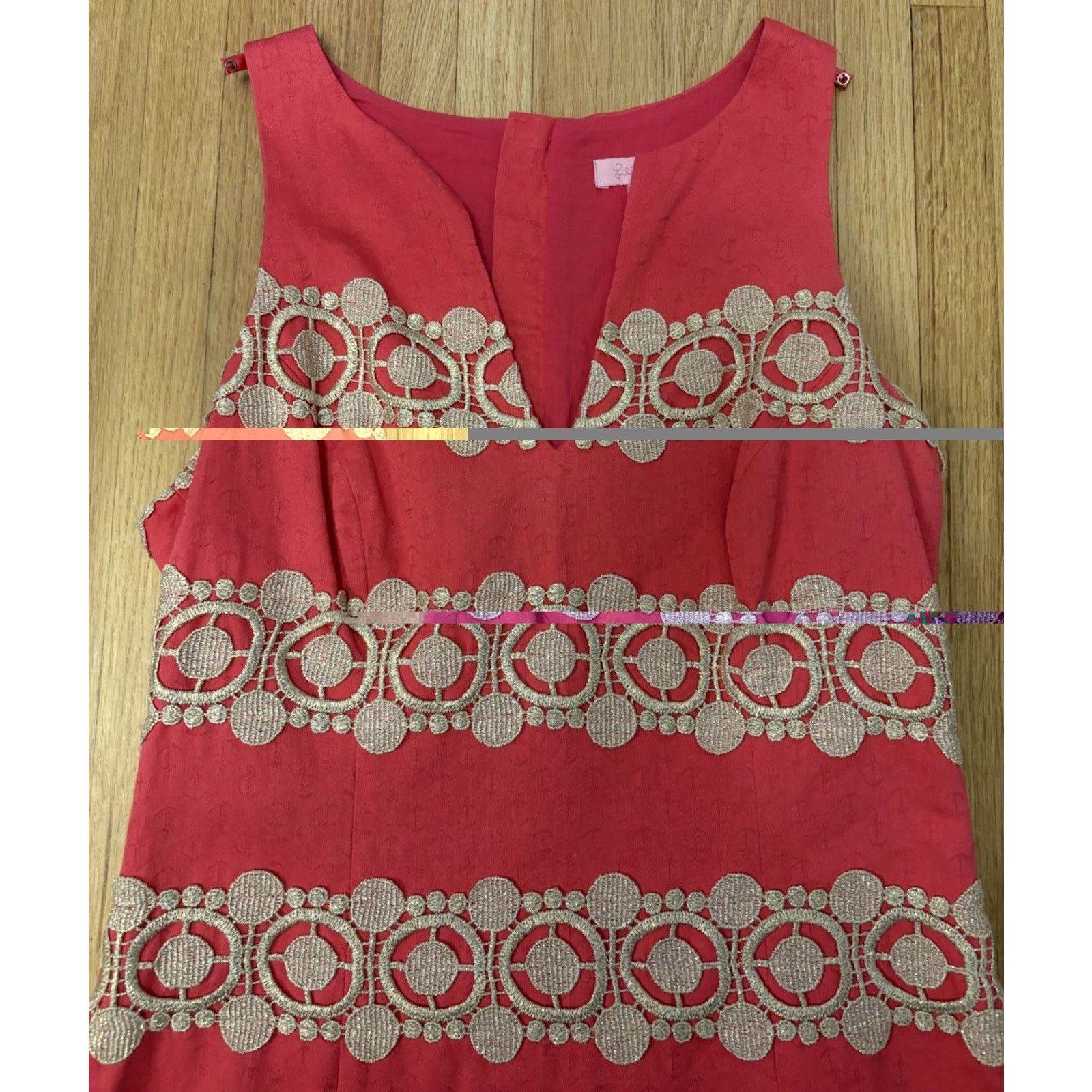 Lilly Pulitzer Lilly Pulitzer Janice Shift Dress 2 Embroidery Pink Gold Size XS / US 0-2 / IT 36-38 - 4 Thumbnail