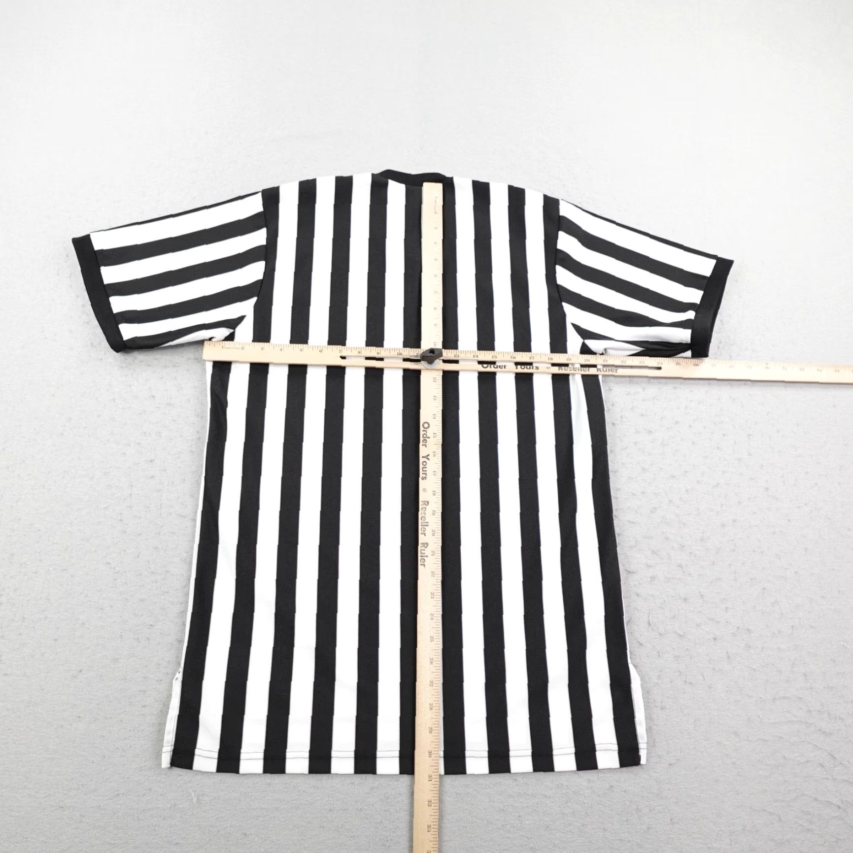 Vintage Cliff Keen Athletic Referee Shirt Black White Striped V Neck Medium Canada Mens Size US M / EU 48-50 / 2 - 5 Thumbnail