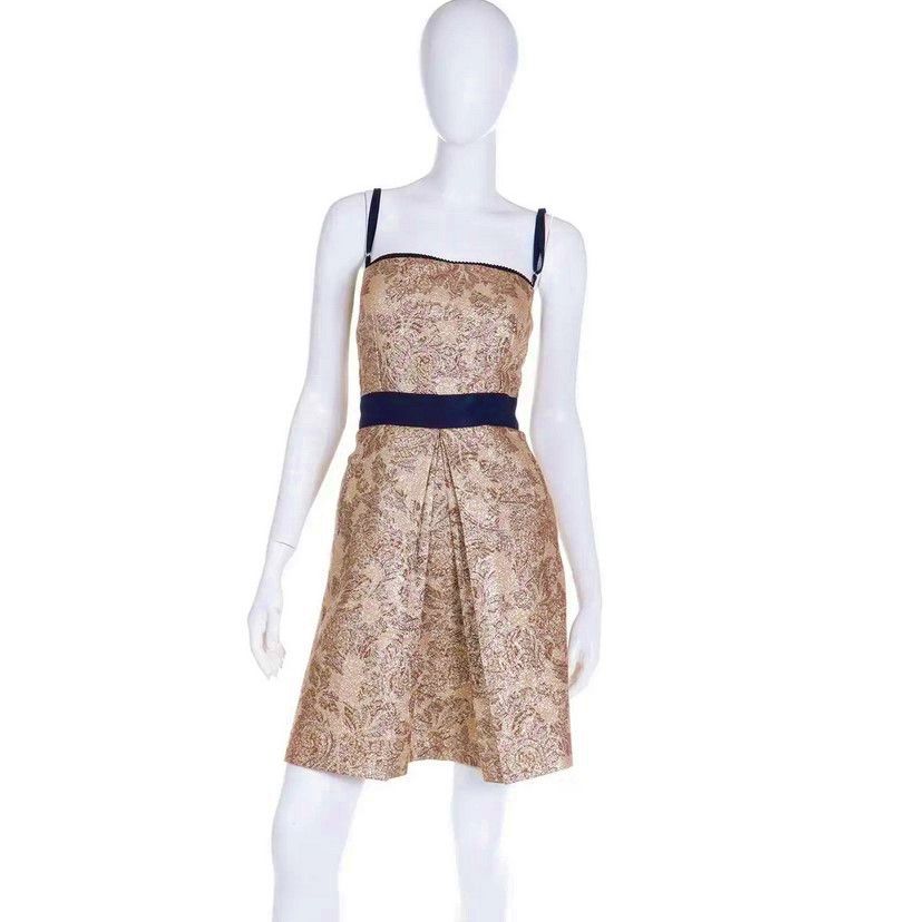 Dolce & Gabbana Dolce & Gabbana Gold Floral Gold Amy Winehouse Gown Dress Size M / US 6-8 / IT 42-44 - 2 Thumbnail