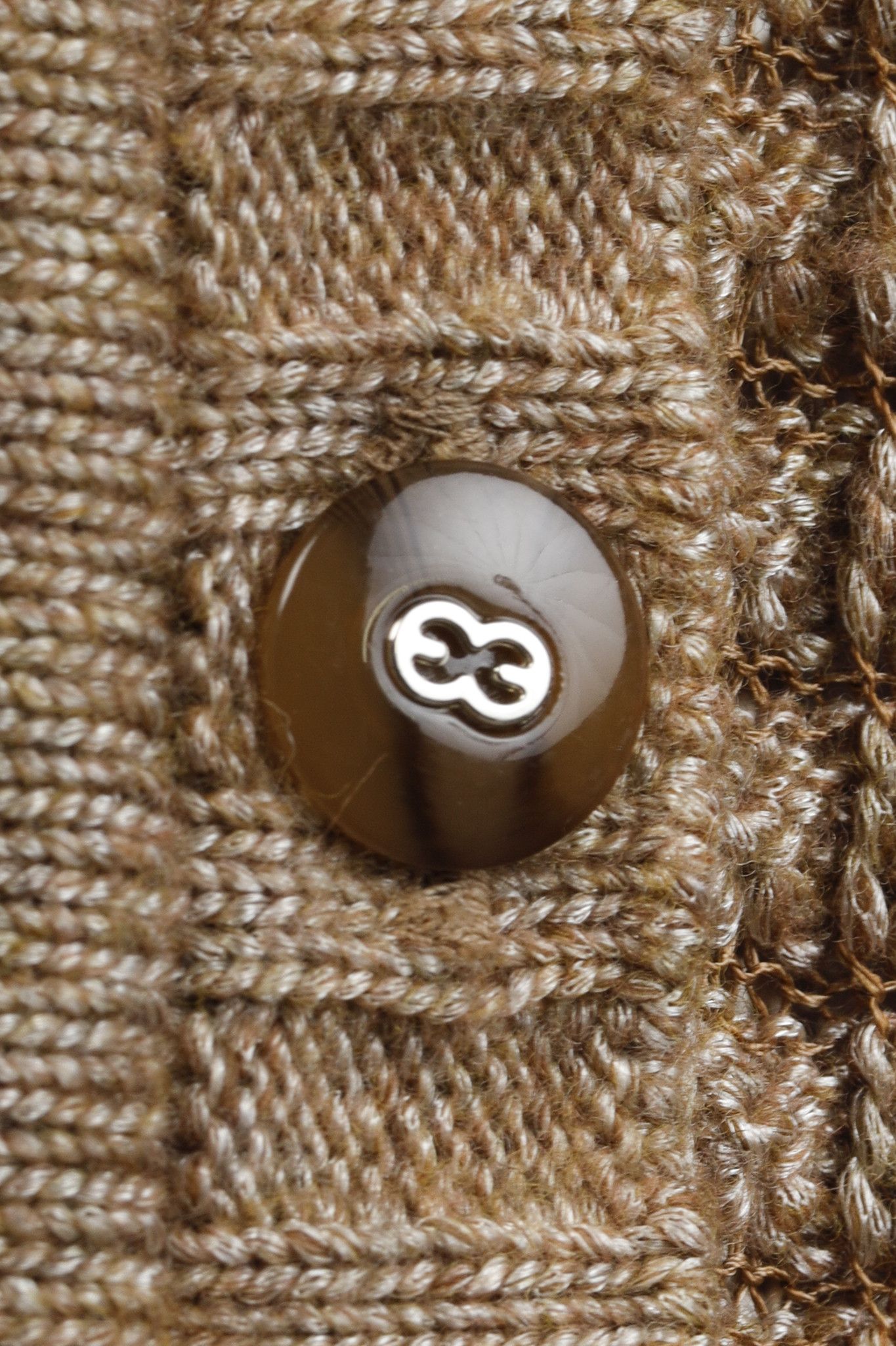 Escada Escada Brown Cardigan with Fur Chainlink Collar Size M / US 6-8 / IT 42-44 - 9 Thumbnail