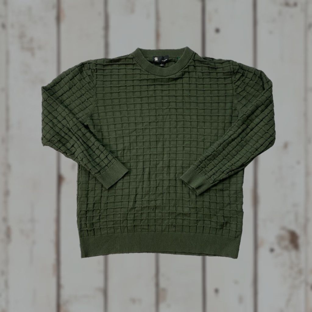 G-Star G Star Raw Beige Chunky Knit Pullover Sweater Ribbed Mens Size Large Size US L / EU 52-54 / 3 - 1 Thumbnail