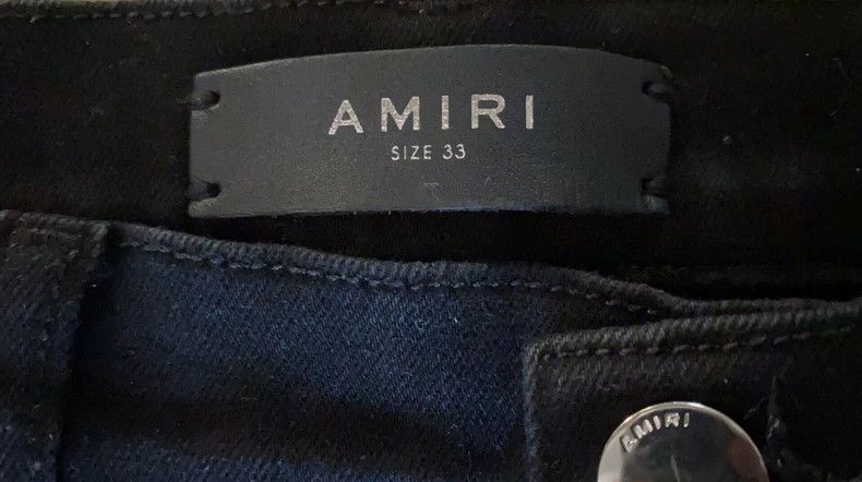 Amiri Amiri high-end ice blue diamond destroyed black denim pant Size US 33 - 3 Thumbnail