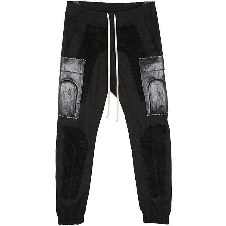 Rick Owens LAST DROP Mainline Larry Runway Leather Patch Joggers Size US 28 / EU 44 - 1 Thumbnail