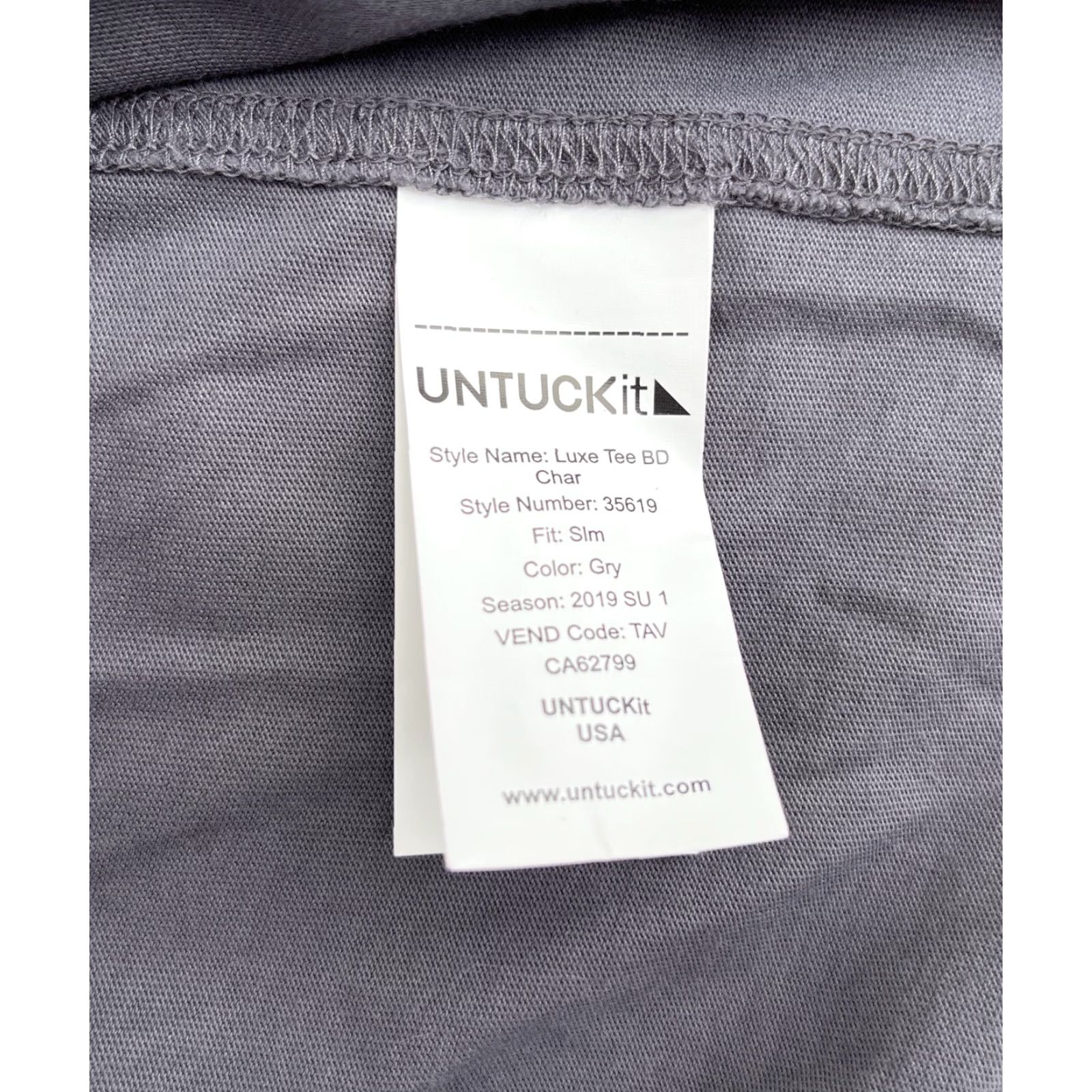 UNTUCKit UNTUCKit Luxe Tee BD Shirt Slim Fit Gray Mens Button-Up XL Shirt Size US XL / EU 56 / 4 - 5 Thumbnail