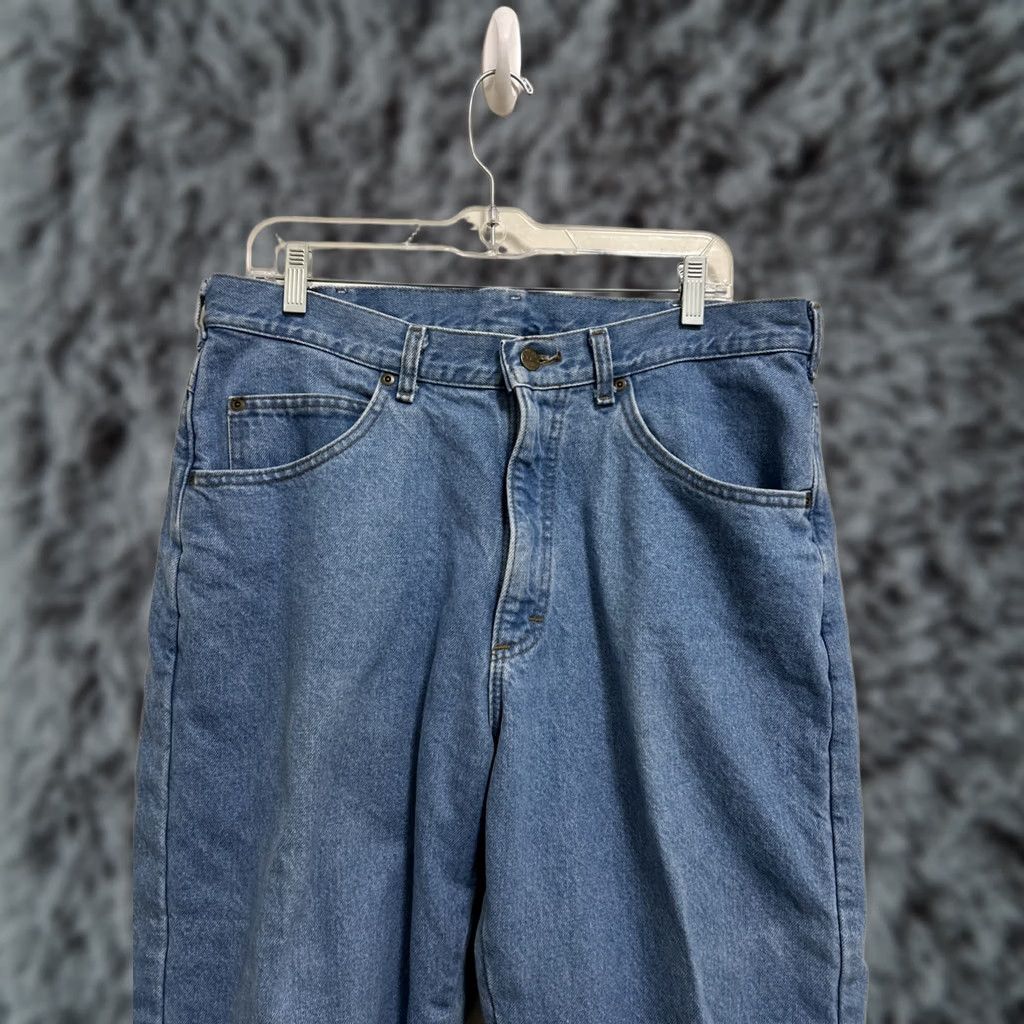 Vintage VINTAGE L.L. Bean Jeans Mens 36x30 Blue Plaid Denim 5-Pocket Relaxed Zip Made In USA M L Boy? Size US 36 / EU 52 - 1 Thumbnail
