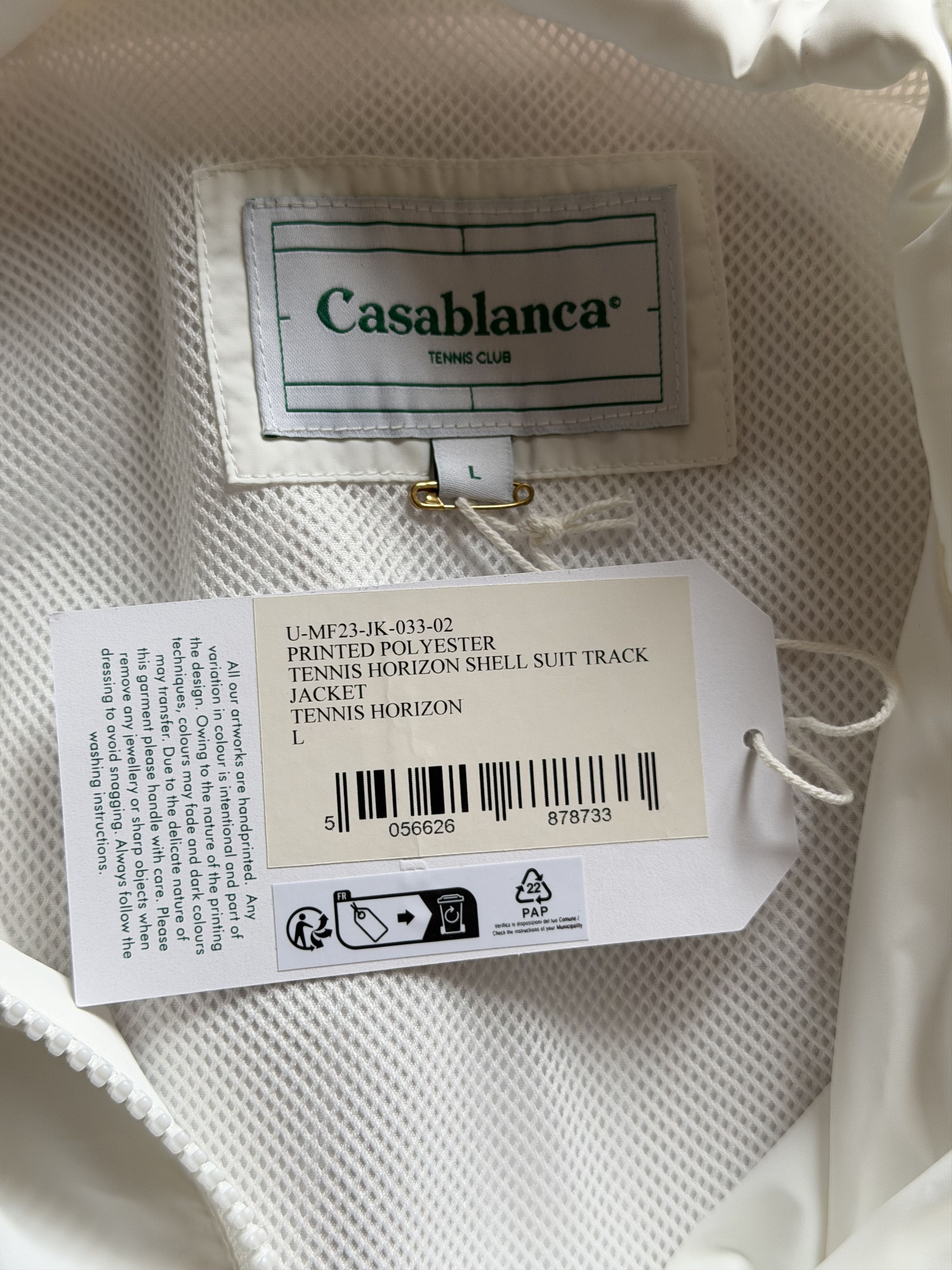 Casablanca Casablanca Tennis Horizon Shell Track Jacket in White Size US L / EU 52-54 / 3 - 8 Thumbnail