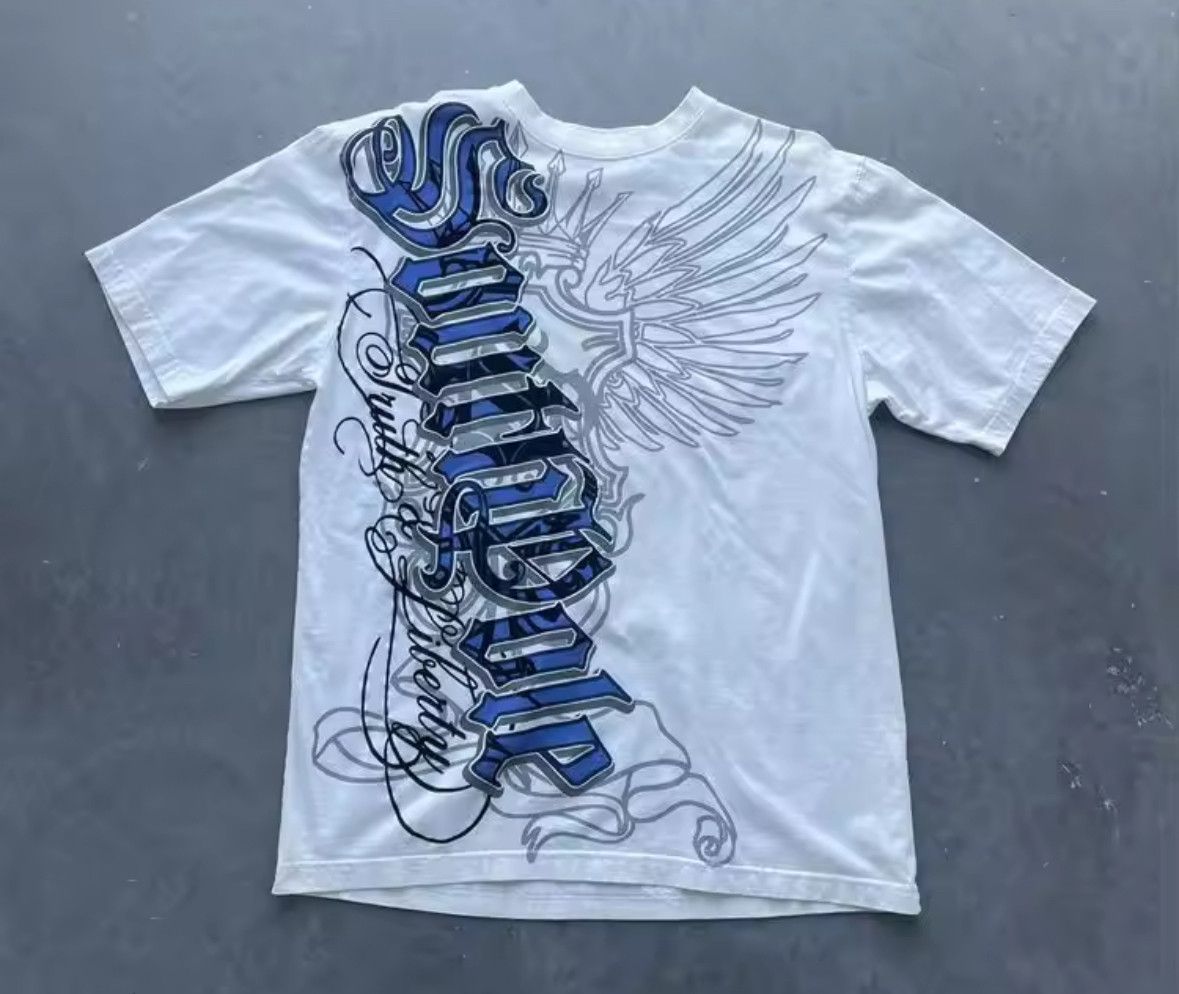 Japanese Brand Retro Vintage Punk Gothic Eagle King Graffiti T-Shirt Size US S / EU 44-46 / 1 - 1 Thumbnail