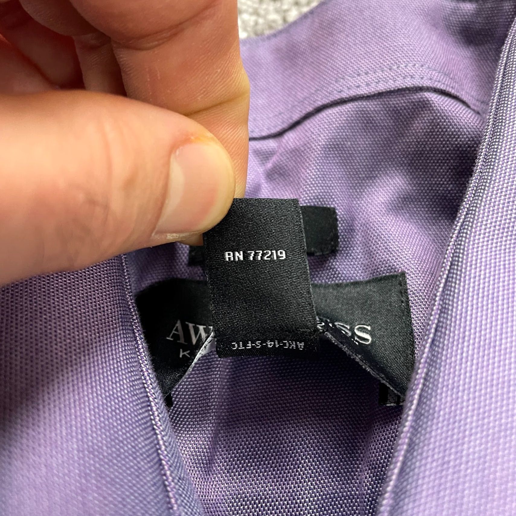 Kenneth Cole KENNETH COLE Dress Shirt Mens 15.5 34/35 Purple Button-Down Collared Casual Workwear 42 Chest Regular Fit Adult Mens Size 34R - 5 Thumbnail