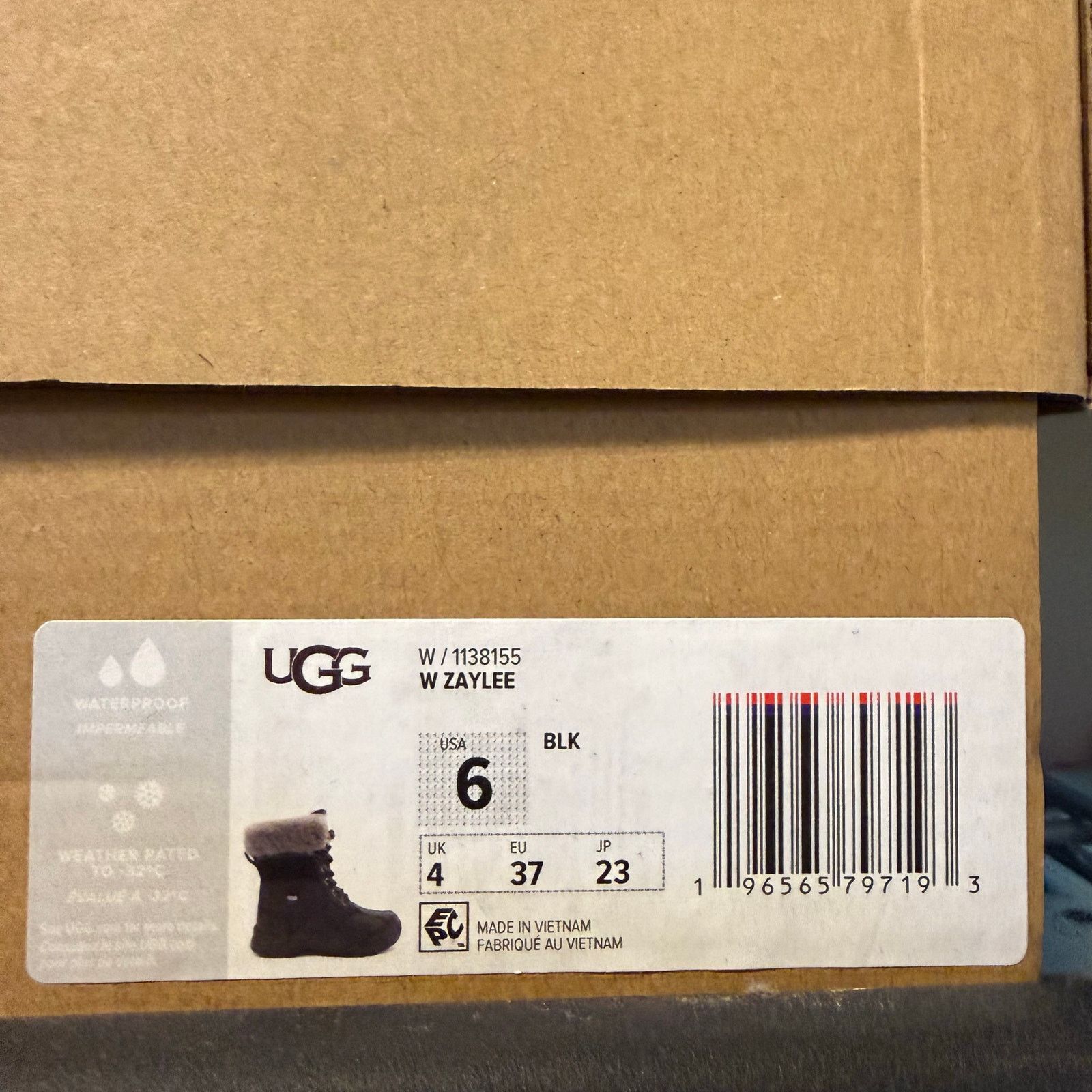 Ugg UGG WOMEN'S 6 BLACK ZAYLEE MICRO WINTER BOOTS WATERPROOF Size US 6 / IT 36 - 5 Thumbnail