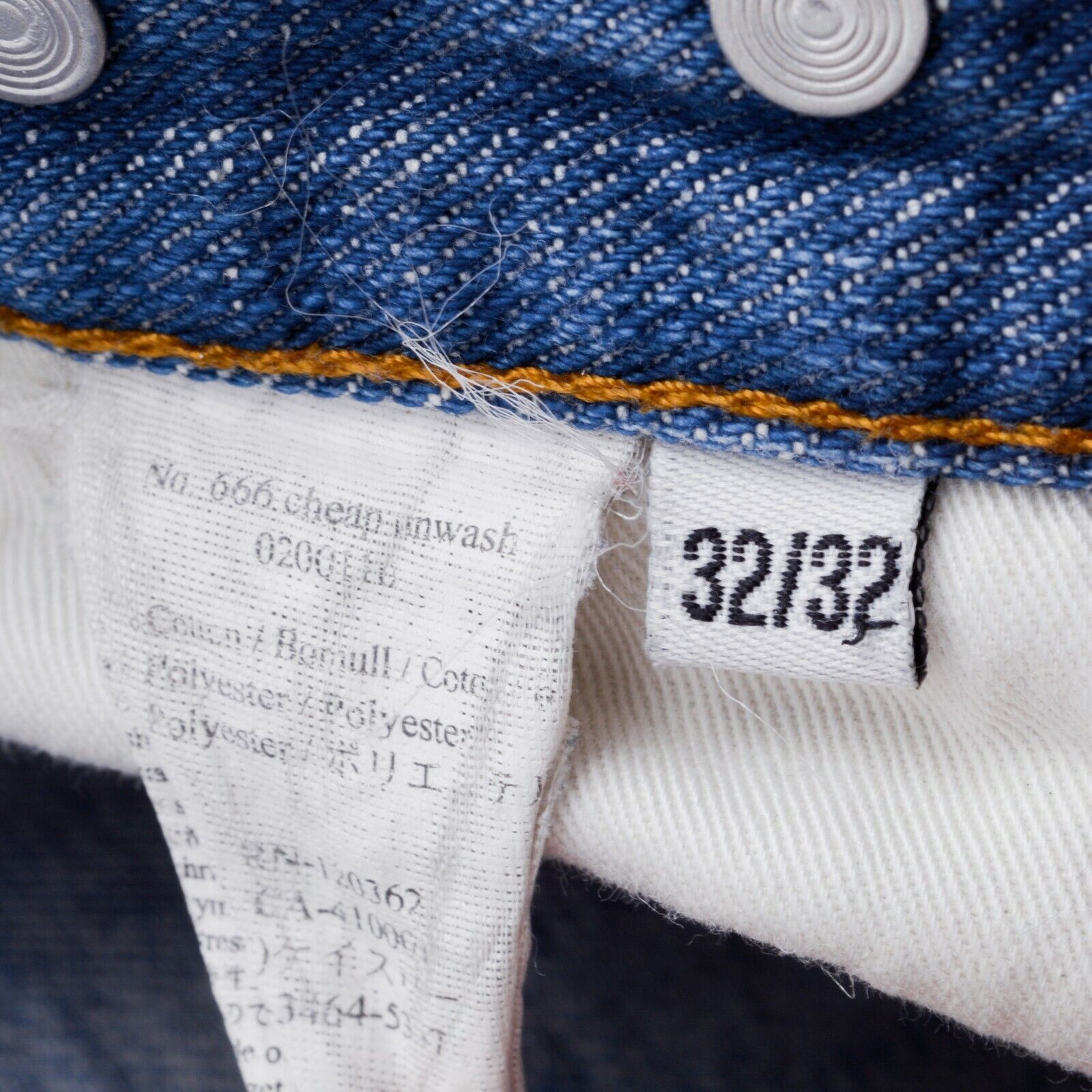 Cheap Monday 666 Cheap Unwash Men's W34 L32 Jeans Denim Suspenders button Size US 34 / EU 50 - 4 Thumbnail