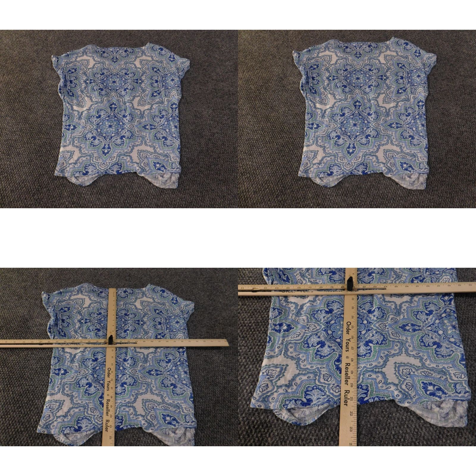 Lucky Brand Lucky Brand Shirt Womens Medium Blue Paisley Knot Front Short Sleeve Casual Size M / US 6-8 / IT 42-44 - 8 Thumbnail