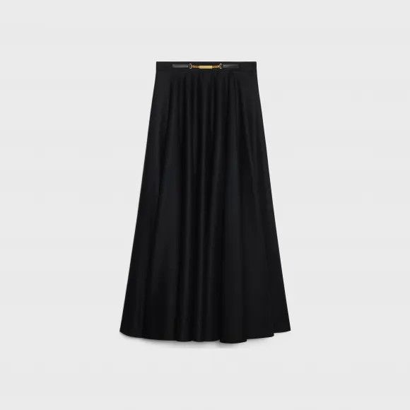 image of Celine O1W1Db10324 Midi Skirt In Black, Women's (Size 38)