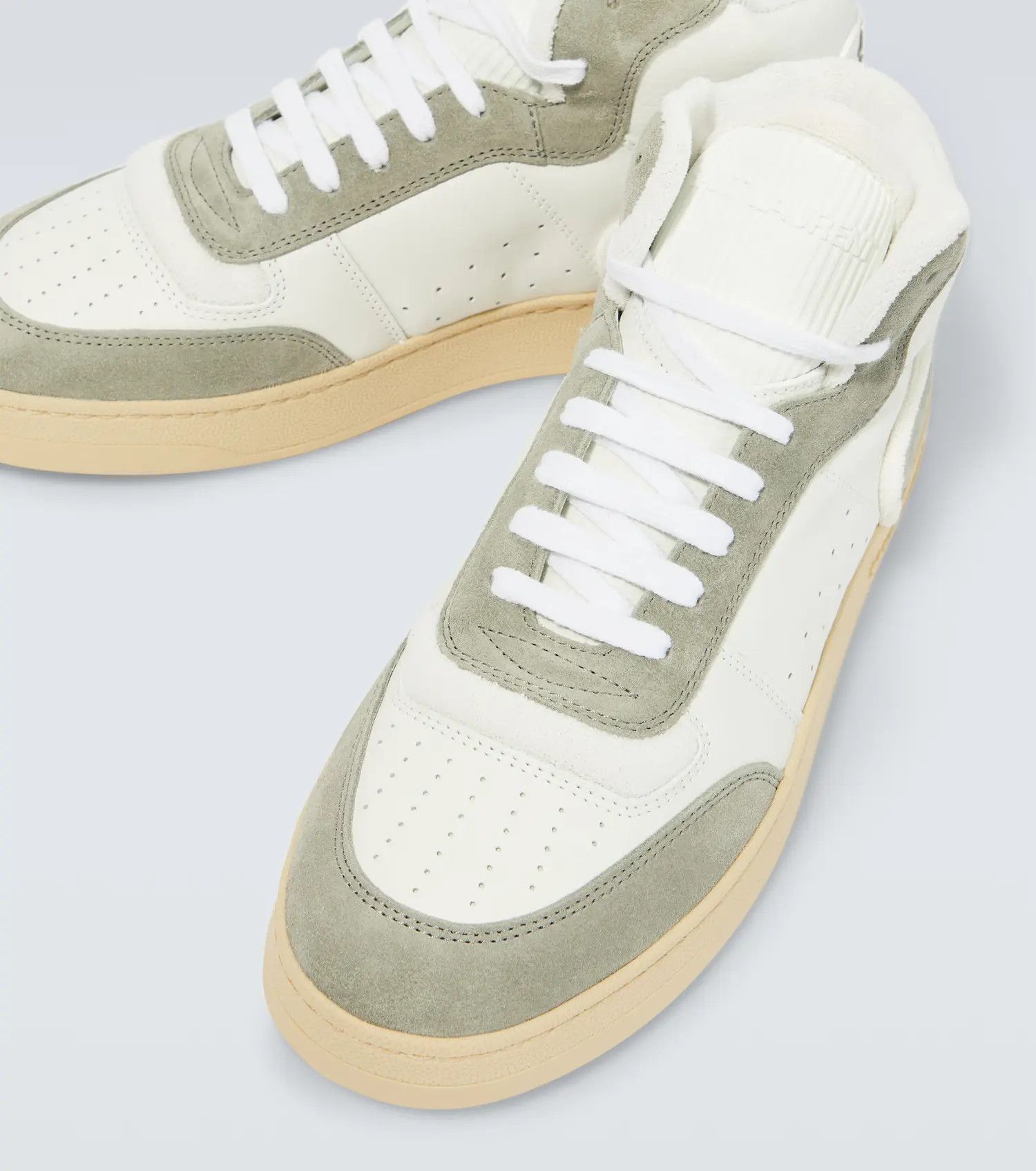 Saint Laurent Paris o1s1wg111024 SI/80 Hi-Top Sneakers Leather Suede Multicolor Size US 6.5 / IT 36.5 - 2 Thumbnail