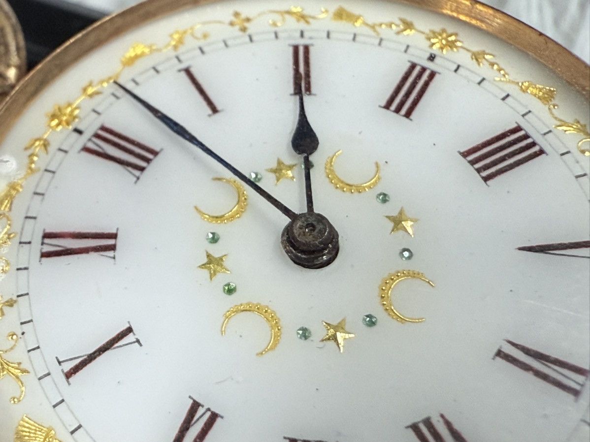 Vintage Vintage Pocket Manual Watch Fancy Dial Swiss Made 14K GOLD Size ONE SIZE - 6 Thumbnail