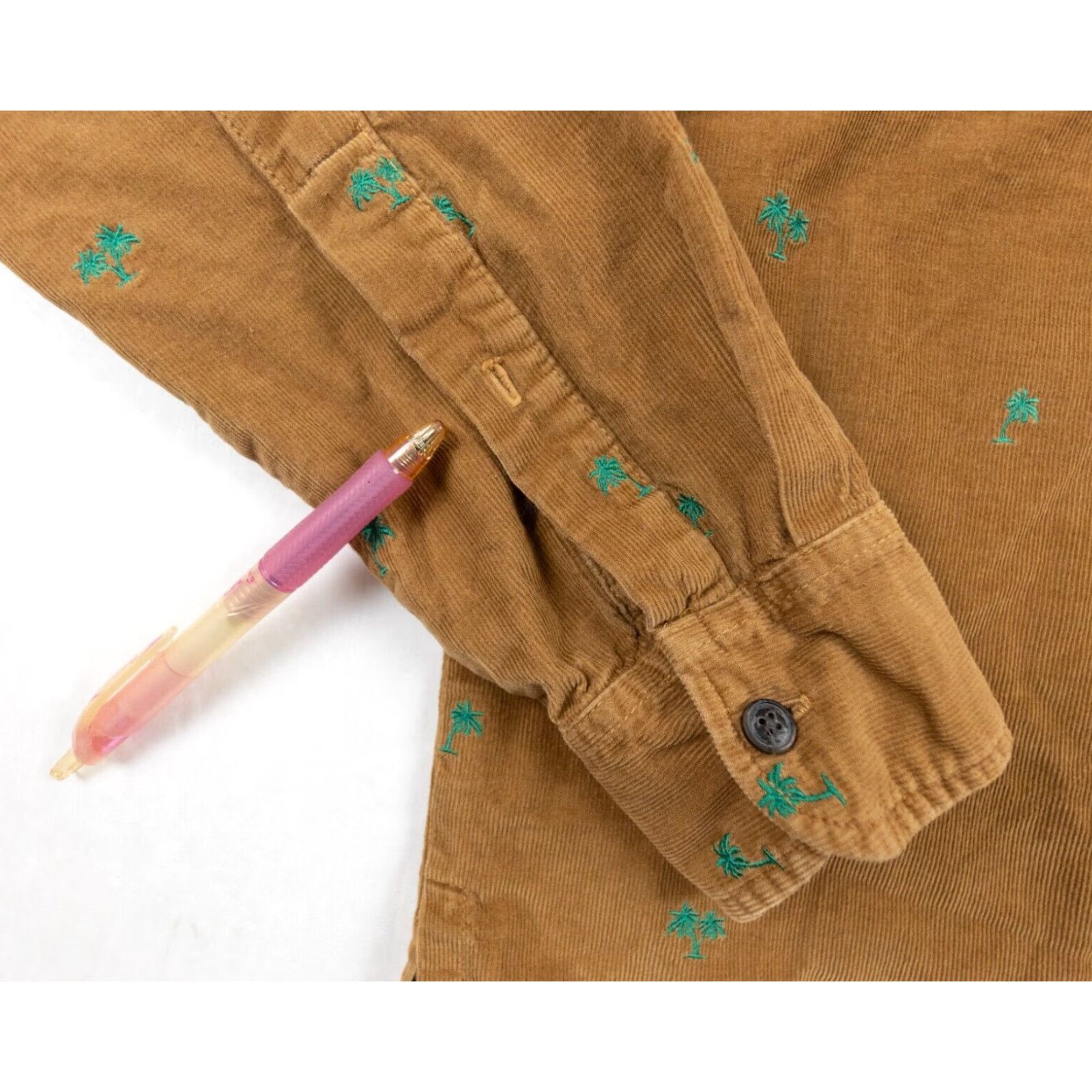 Chubbies The Nutter Men's Brown Corduroy Long Sleeve Polo Shirt Size Small Outdoor Size US S / EU 44-46 / 1 - 5 Thumbnail