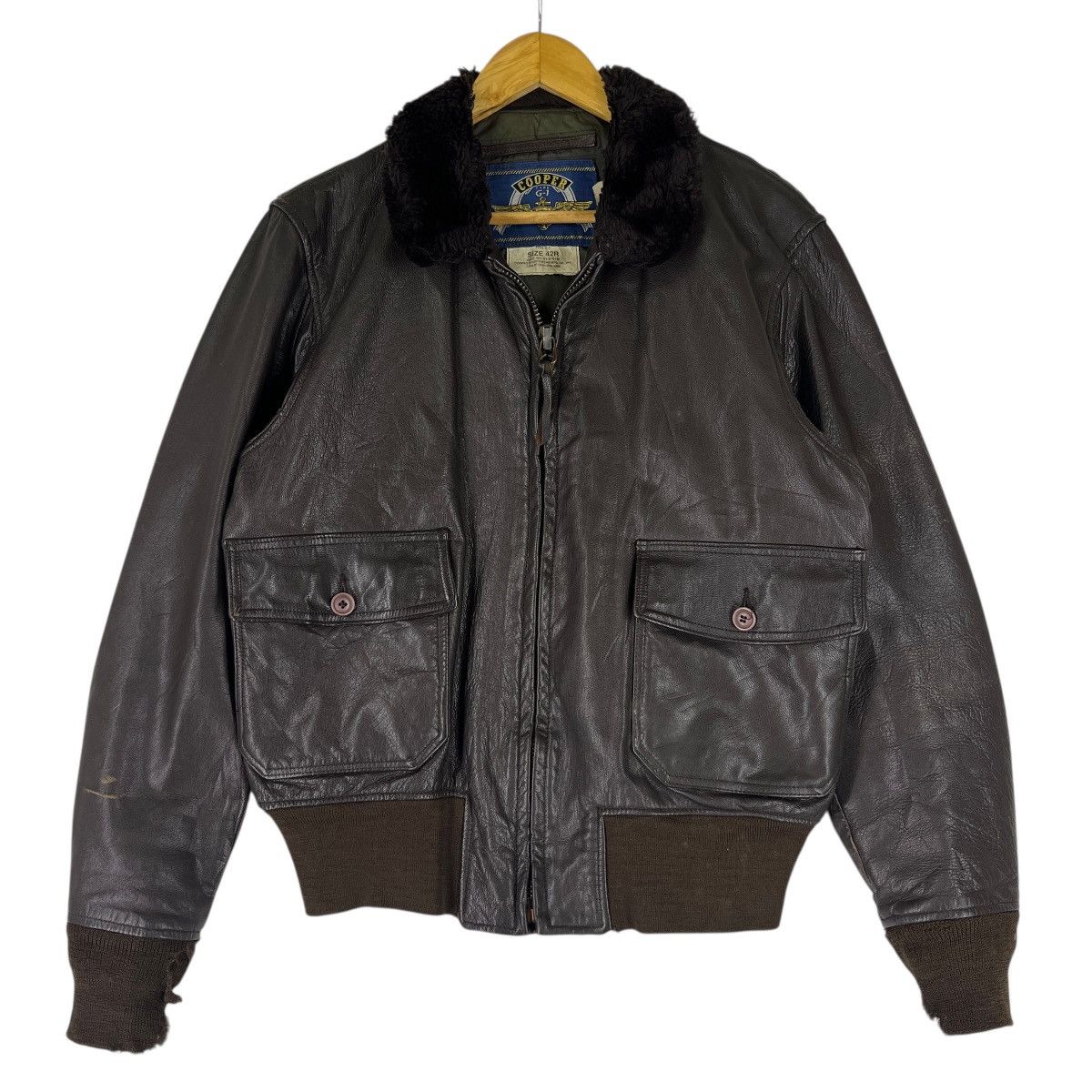 Cooper 🔥 Vintage Cooper G-1 Usn Leather Jacket Size 42R Size US L / EU 52-54 / 3 - 1 Thumbnail