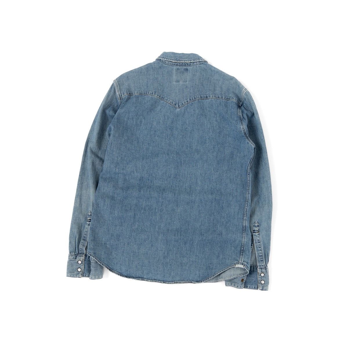 Levi's Levis Men Denim Jean Shirt Blue Slim Fit Western Snap Button Size US L / EU 52-54 / 3 - 4 Thumbnail