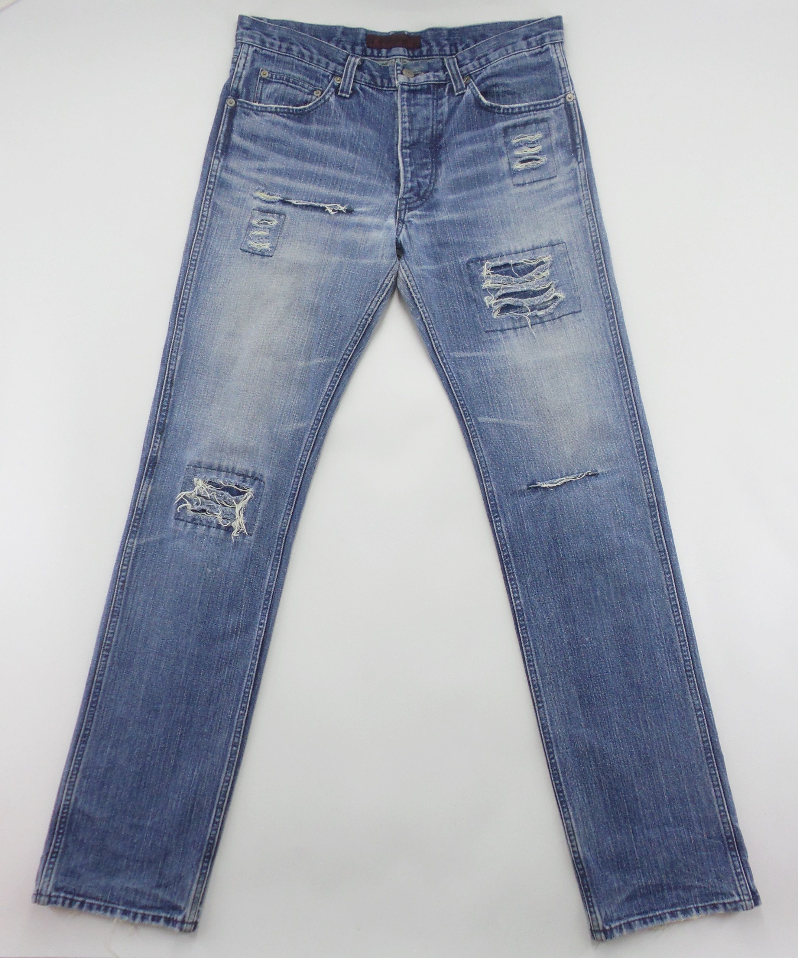 TMT Japanese Brand T.M.T Distressed Ripped Jeans W17xL44.5 Size US 34 / EU 50 - 1 Thumbnail
