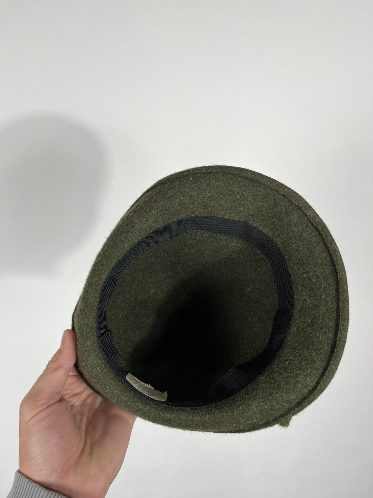 Vintage Traditional Wool Alpine Hat Green 54 cm Oktoberfest Style Size ONE SIZE - 9 Thumbnail