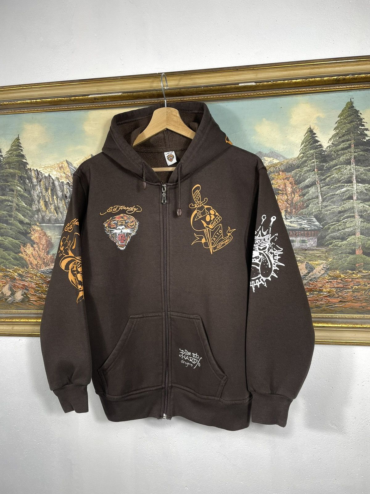 Christian Audigier × Ed Hardy × Vintage Ed Hardy Retro 00s Hoodie Skate HipHop Rap Affliction Grunge Size US S / EU 44-46 / 1 - 3 Thumbnail