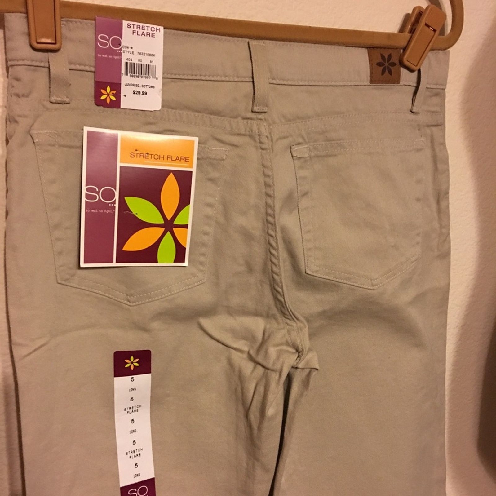 Other SO stretch flare tan jeans NWT 5 long Size 32" / US 10 / IT 46 - 4 Thumbnail