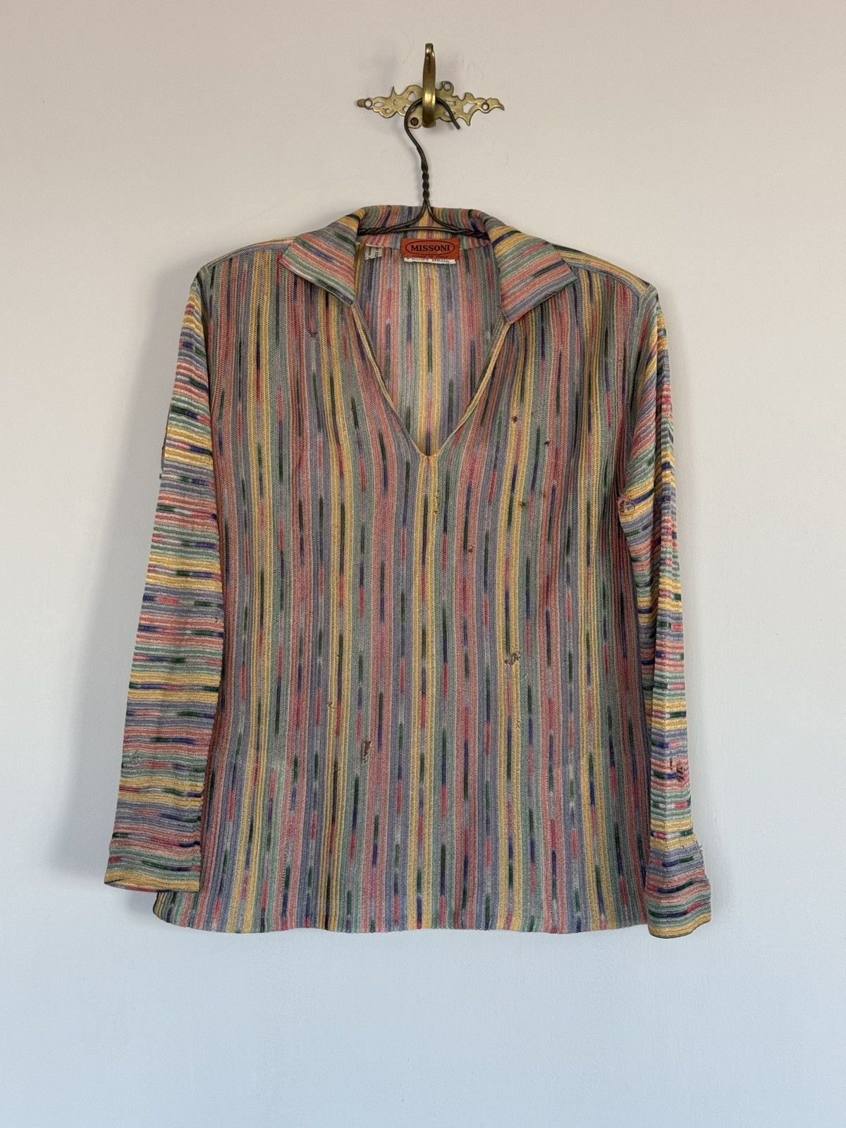 Missoni × Vintage Vintage Missoni distressed sheer knit tunic blouse sz 44 Size M / US 6-8 / IT 42-44 - 10 Thumbnail