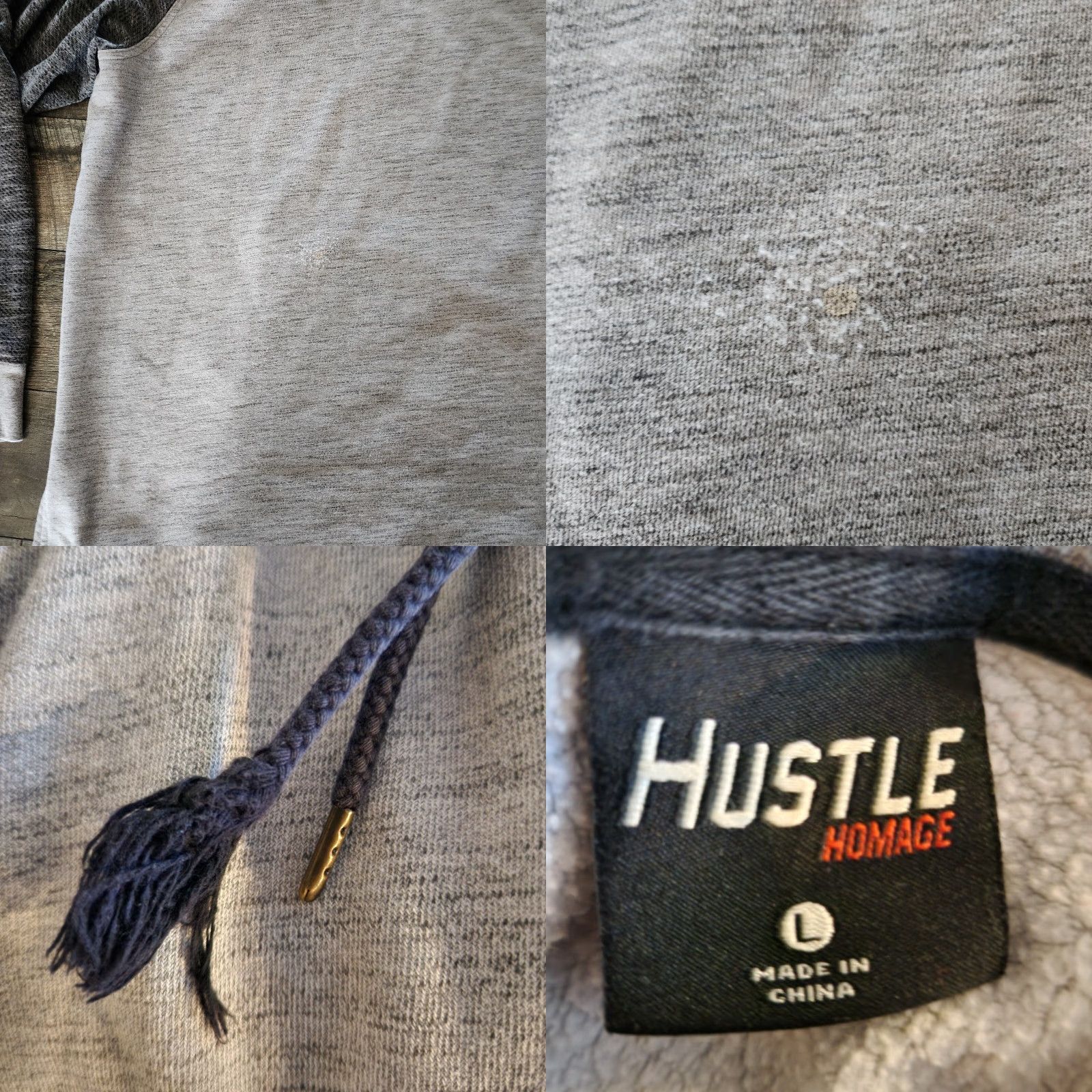 Vintage Homage Hoodie Mens Large Gray Long Sleeve Pullover Active Dog Hooded Pockets Linear Size US L / EU 52-54 / 3 - 8 Thumbnail