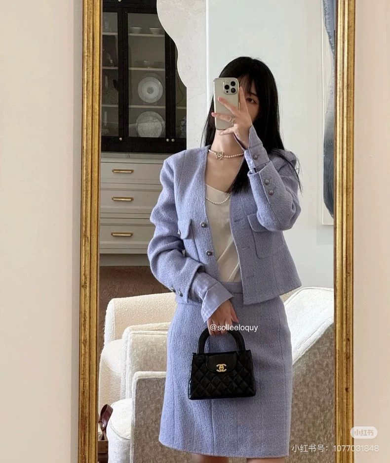 Chanel Chanel 24A handicraft workshop Zhou Xun's same taro purple Size 25" / US 0 / IT 36 - 8 Thumbnail