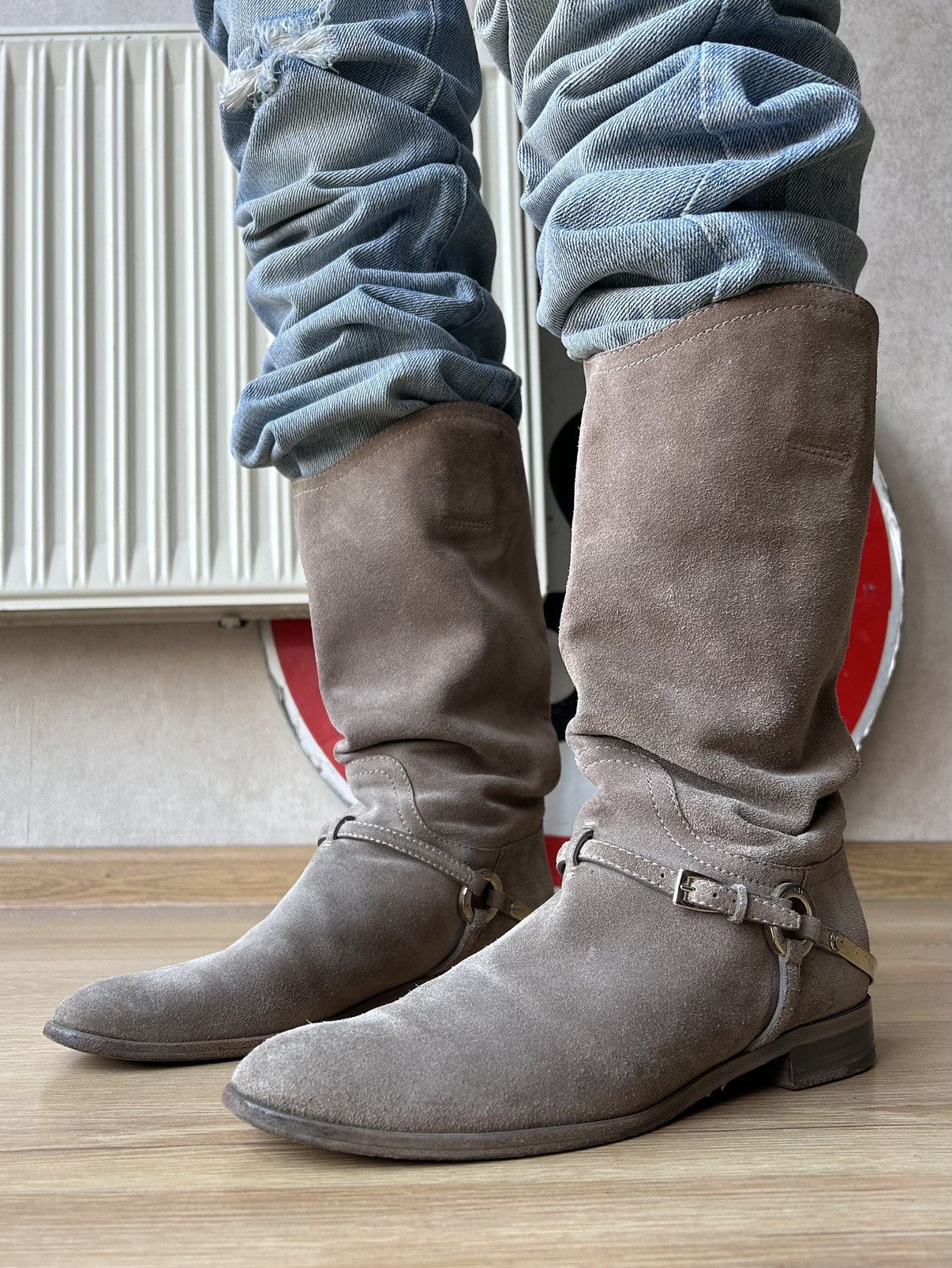 Christian Dior Monsieur Christian Dior Suede Knee High Riding Boots Size US 9 / IT 39 - 1 Thumbnail