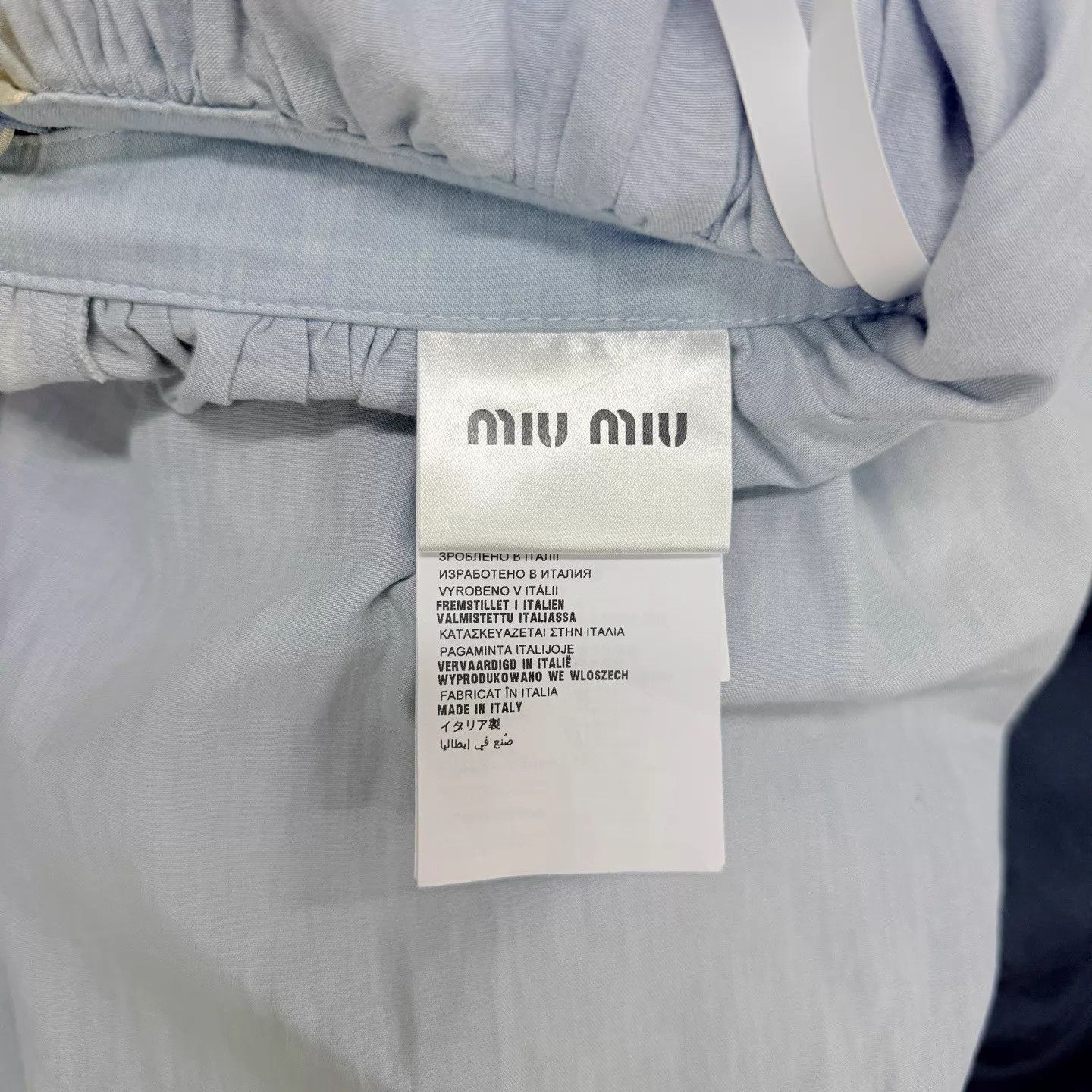 Miu Miu MIUMIU 99 Mist Blue Washed Lace Trim Mini Skirt 38 Size 26" / US 2 / IT 38 - 4 Thumbnail