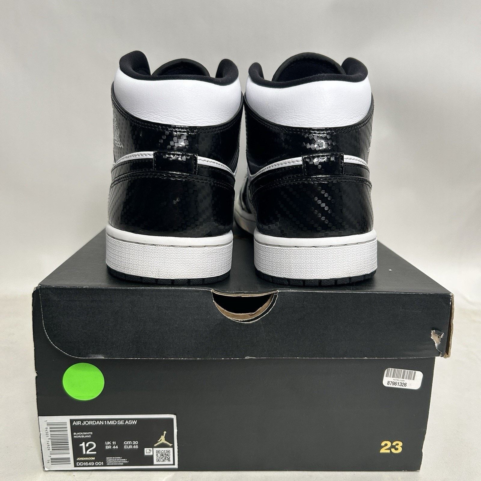 Jordan Brand Nike Air Jordan 1 Retro Mid SE “All-Star/Carbon Fiber” Size US 12 / EU 45 - 4 Thumbnail