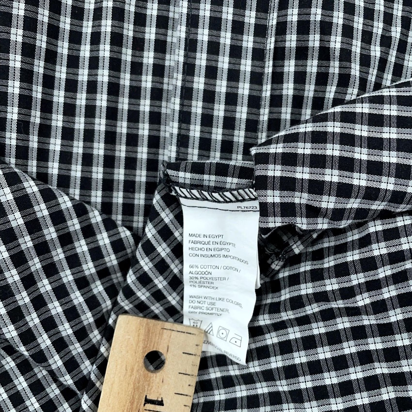 Van Heusen Van Heusen Dress Shirt Mens 3XLT Black White Check Collared Button Up Shirt Size 48R - 8 Thumbnail
