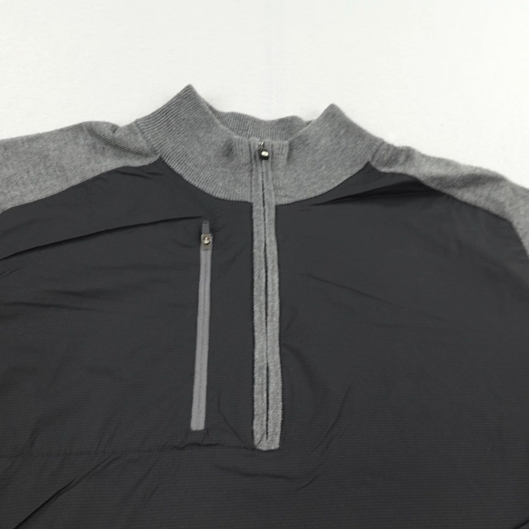 Footjoy FootJoy Sweater Windbreaker Hybrid Pullover 1/4 Zip Wool Blend Large Gray Black Size US L / EU 52-54 / 3 - 2 Thumbnail
