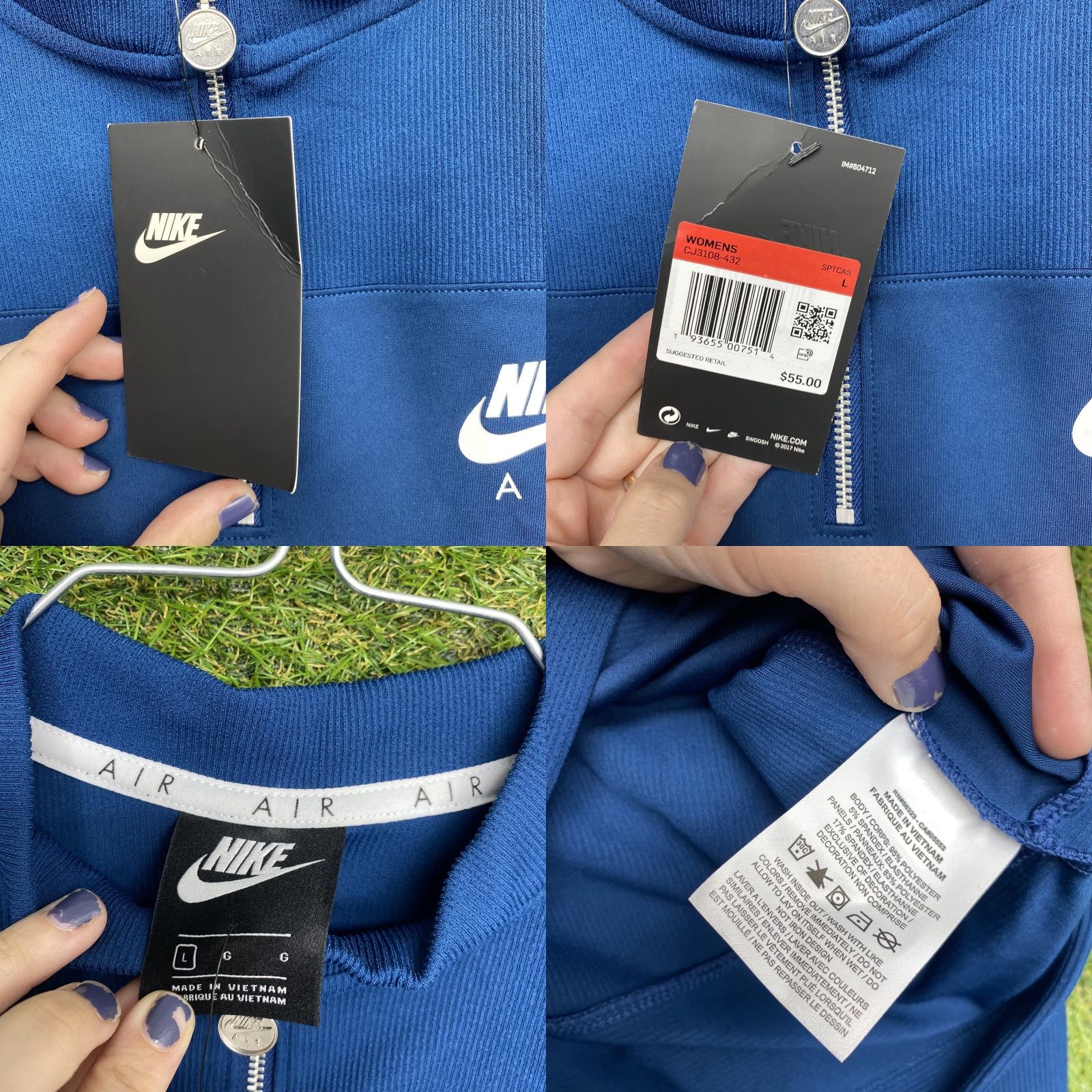 Nike Nike Air Sweatshirt Pullover Womens Large Crop Half Zip Tight Fit CJ3108-432 Size L / US 10 / IT 46 - 8 Thumbnail
