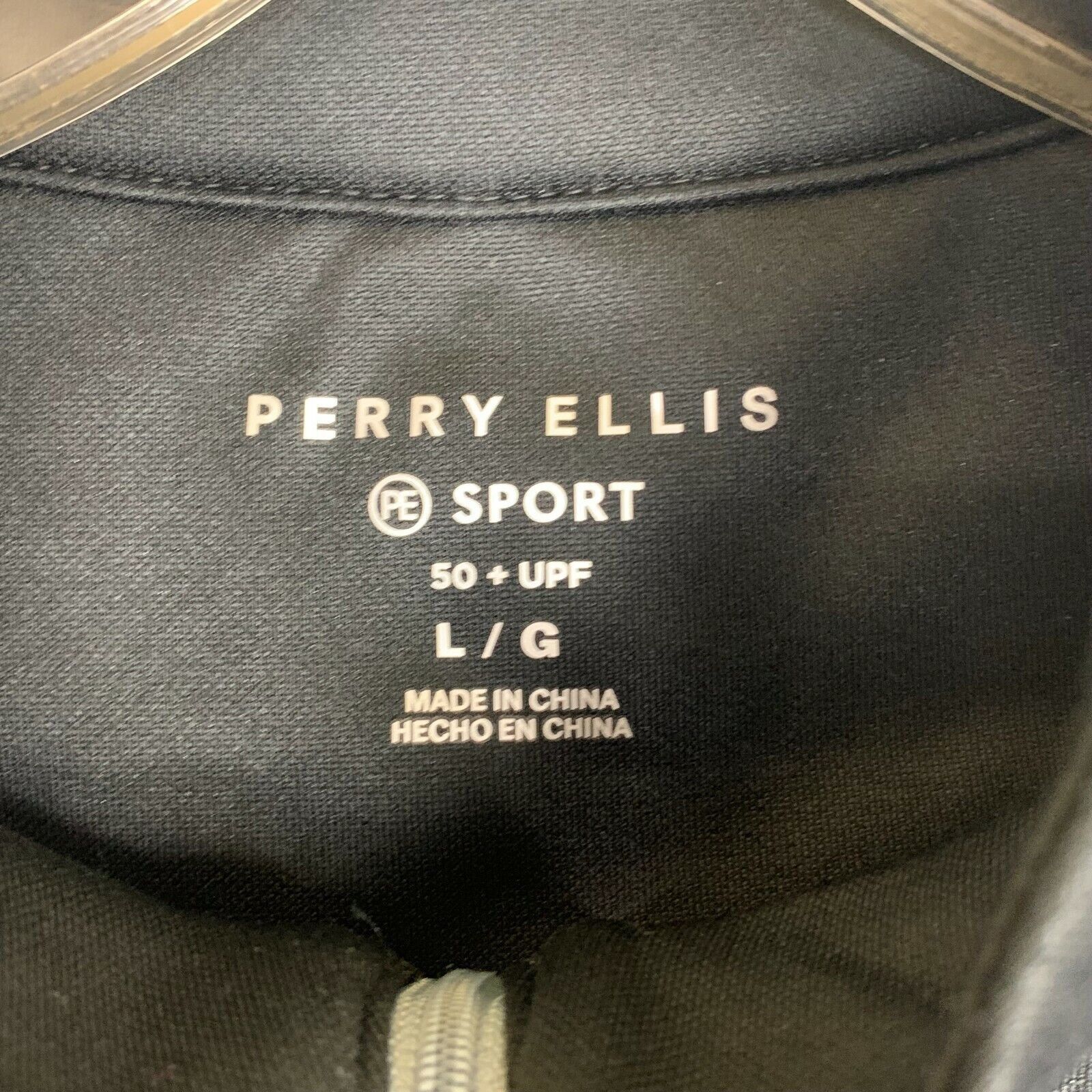 Perry Ellis Mens Perry Ellis Large Blue Cotton Blend Long Sleeve Pull Ov Size US L / EU 52-54 / 3 - 2 Thumbnail