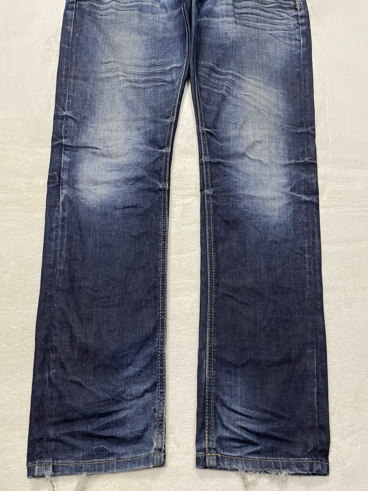 Japanese Brand Vintage SMOG Straight Cut Faded Dark Blue Jeans Size US 34 / EU 50 - 3 Thumbnail
