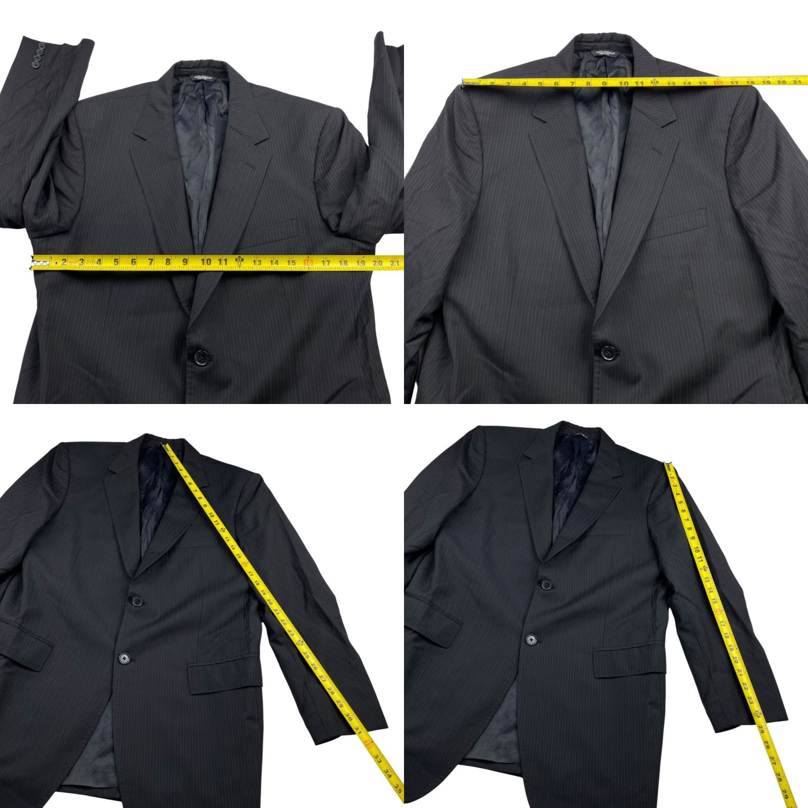 Dolce & Gabbana Dolce & Gabbana Men's 100% Wool 2-Button Blazer Dark Navy Stripe Italy 44R Size 44R - 8 Thumbnail
